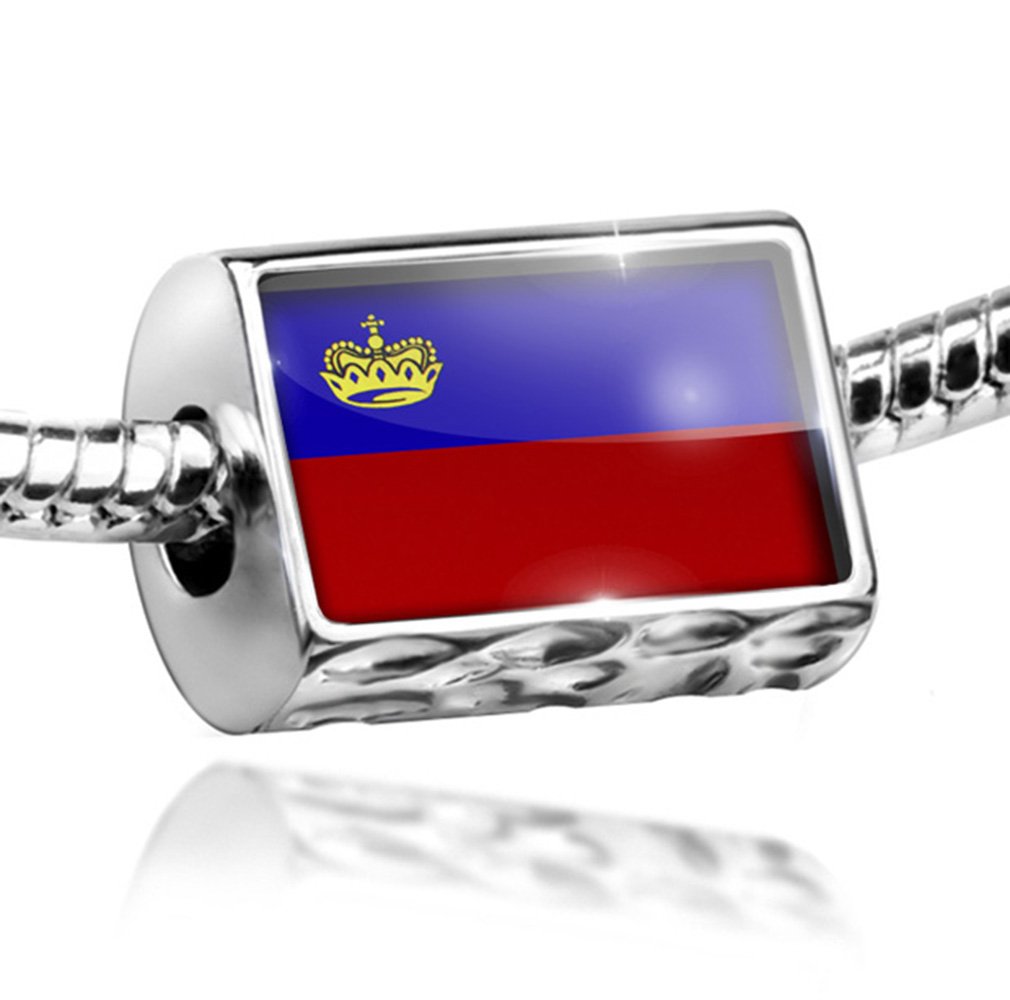 Charm Liechtenstein Flag Bead - Compatible with All European Bracelets | Perfect for Travel Souvenirs, Friendship Jewelry & National Pride Accessories
