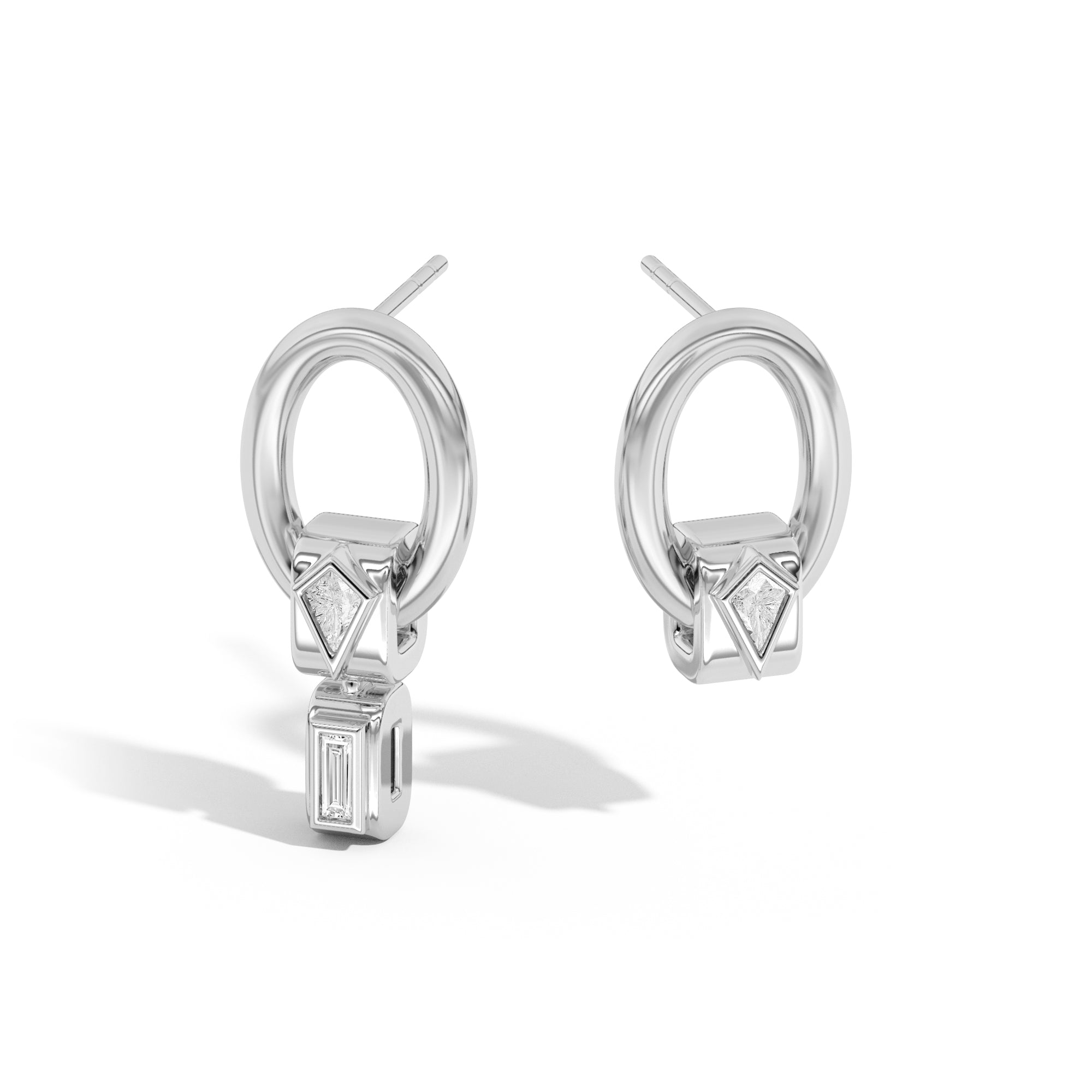 Azadi Asymmetrical Oval Hoop Stud Earrings with Wraps - Trendy Dangle Earrings for Women, Perfect for Parties, Weddings & Everyday Wear