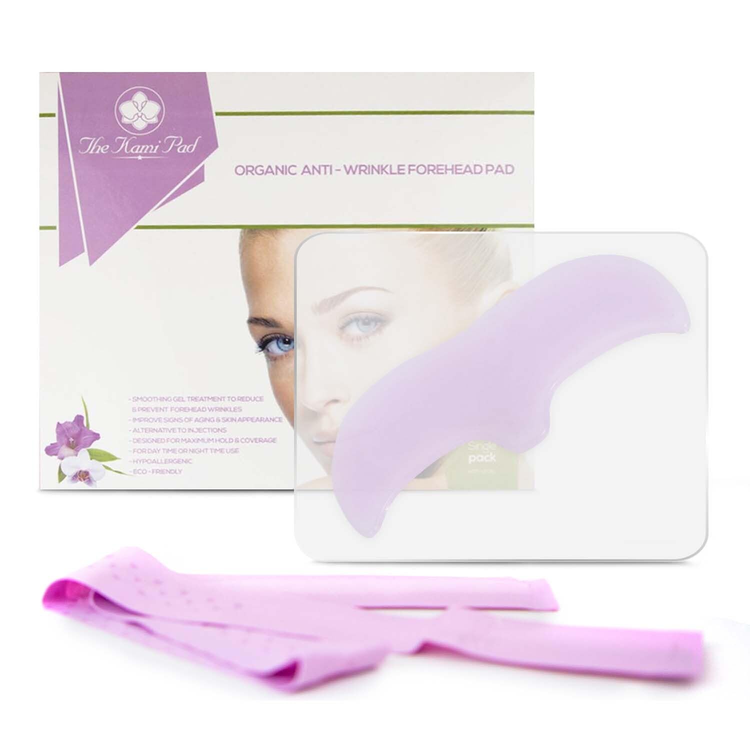 Kami Pure Anti-Wrinkle Forehead Pad - Reusable Silicone Gel Patch for Wrinkle Reduction, Anti-Aging & Skin Hydration | Collagen Boosting Treatment as Botox Alternative | Single Pack | Perfect for Nighttime Skincare & Post-Treatment Recovery