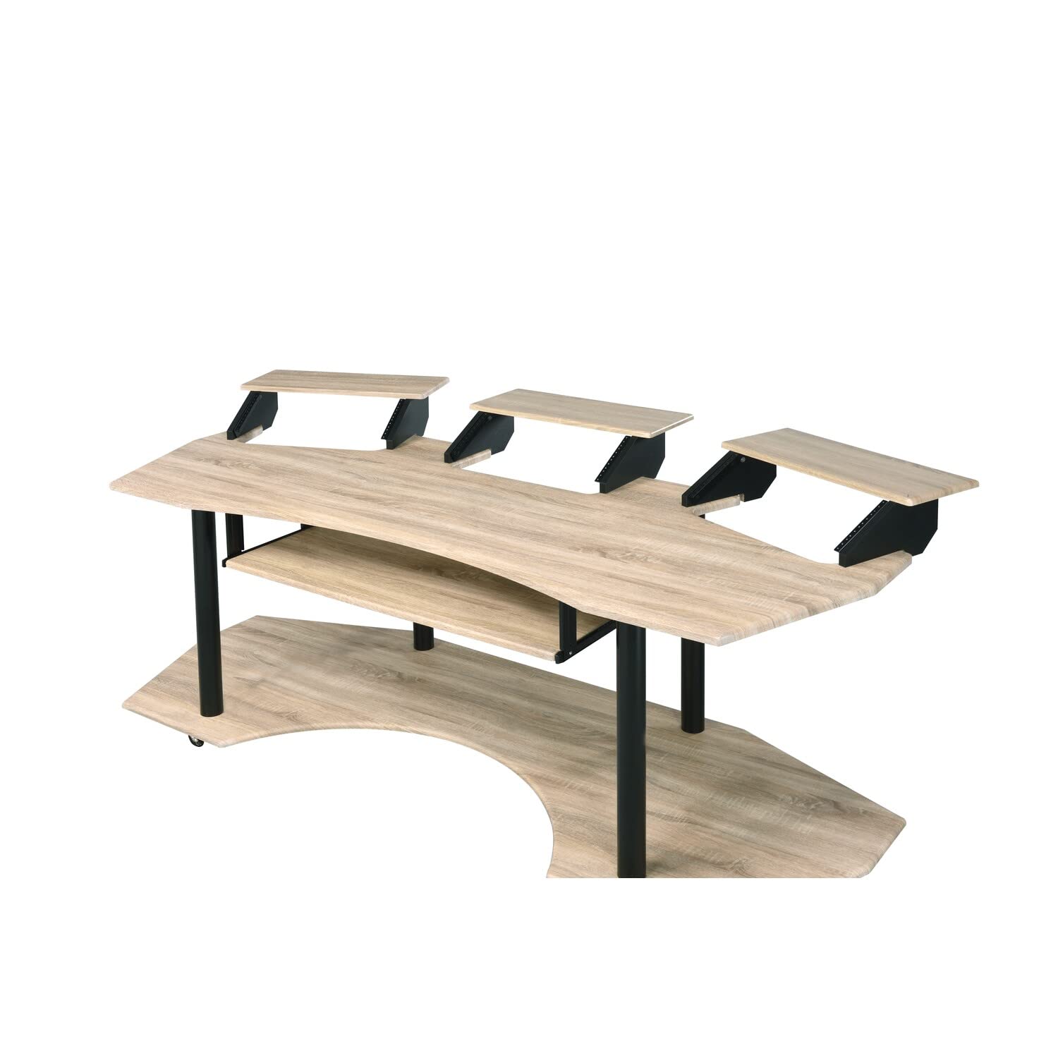 Benjara Solid Wood Computer Desk with Keyboard Tray & Open Bottom Shelf - Home Office Desk for Work & Study, Brown - Perfect for Small Spaces & Remote Work Setup