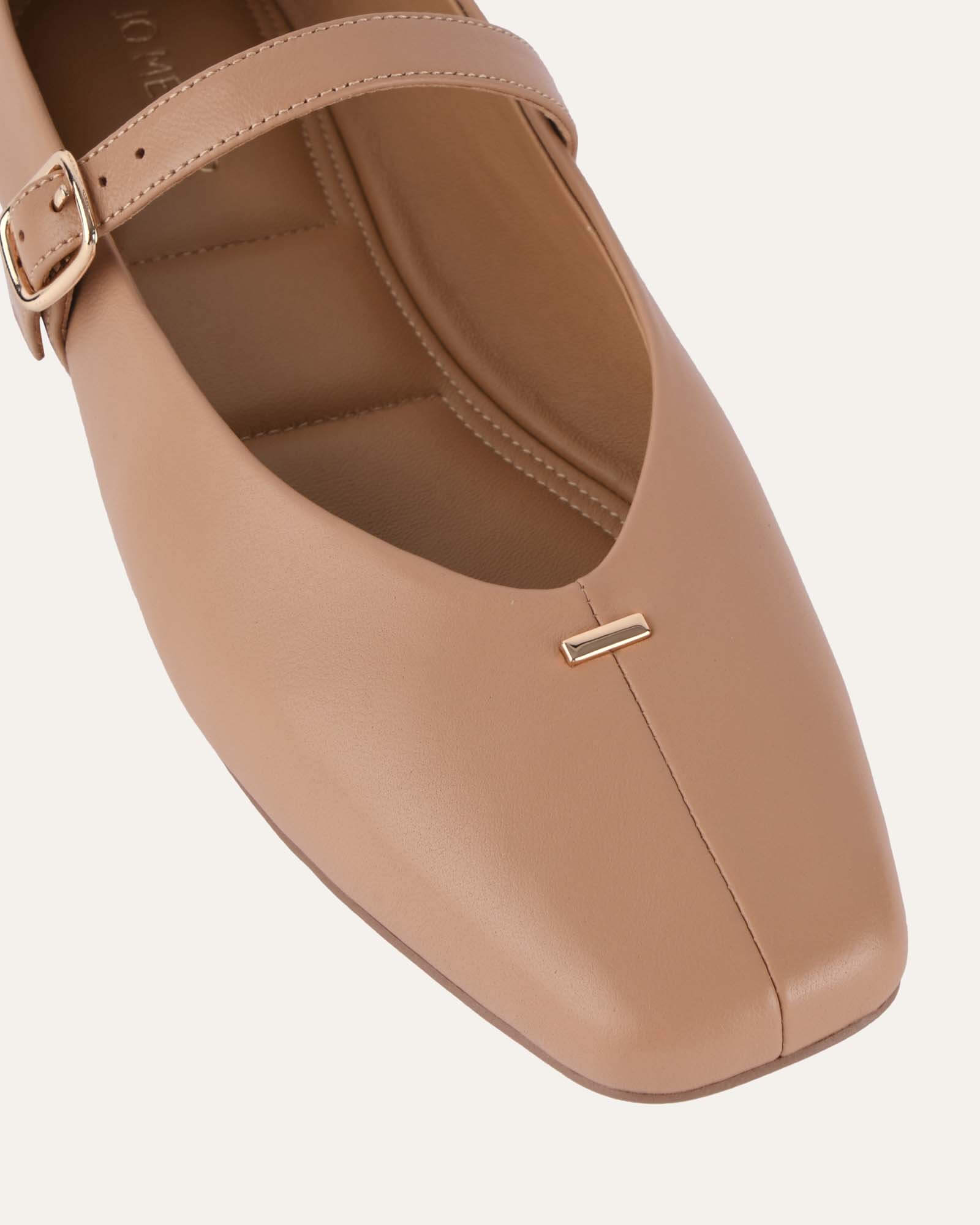 April Casual Flats - Tan Leather Women's Comfortable Slip-On Shoes for Walking, Work & Everyday Wear