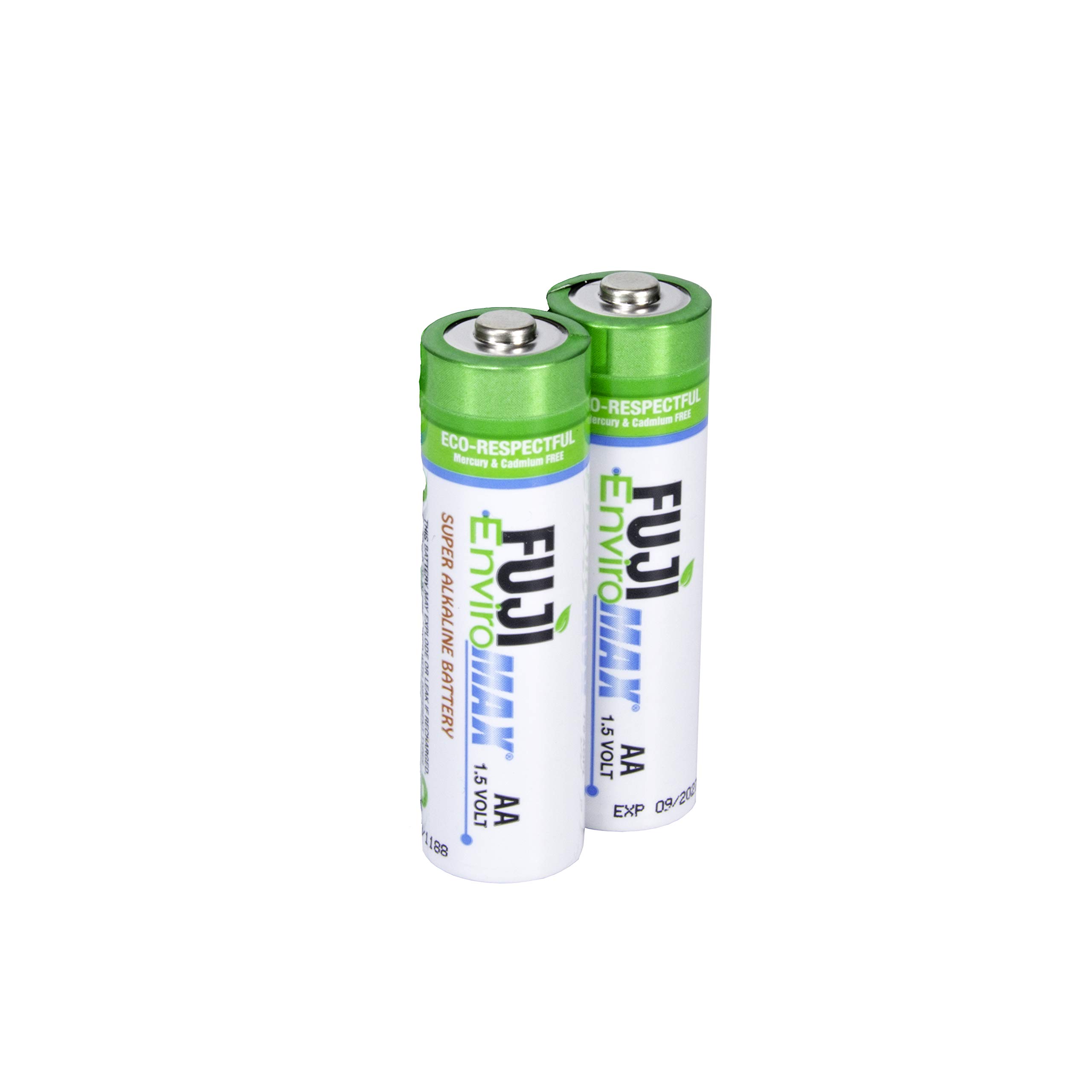 Fuji EnviroMax 4300BP2 Super Alkaline AA Batteries (2-Pack) - Long-Lasting Power for Toys, Remote Controls & Electronics - Eco-Friendly White Batteries