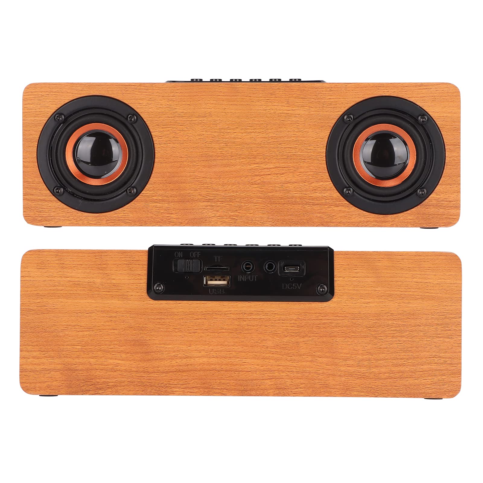 Cuifati Wireless Bluetooth Speaker with LED Alarm Clock, USB Charging Station & FM Radio - Retro Style Bedroom Speaker for Music, MP3 Playback (Light Walnut) | Perfect for Home Decor, Nightstand Use & Gift Giving