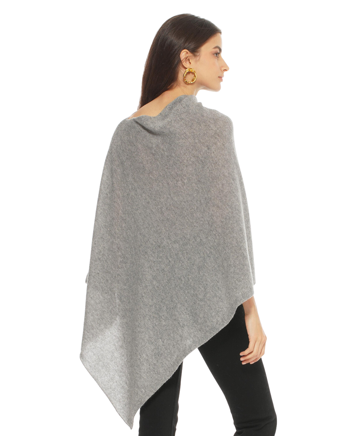 Luxury Pure Cashmere Poncho for Women - Soft Lavender Wrap Shawl - Perfect for Fall, Winter & Special Occasions