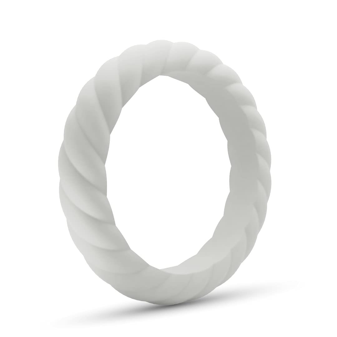 Stackable Braided Silicone Wedding Band for Women - Comfortable & Durable Wedding Ring for Active Lifestyle, Gym, Swimming & Outdoor Activities