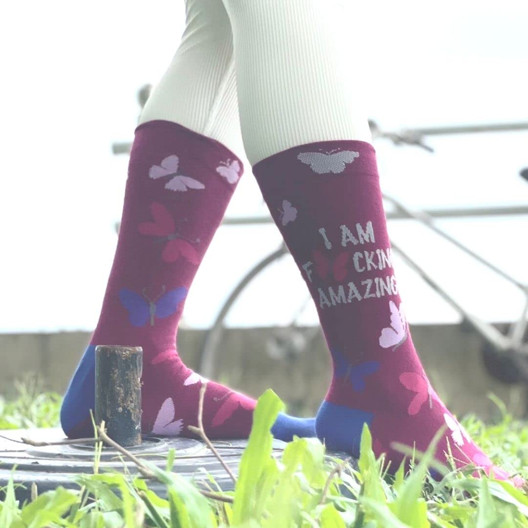 Cheerful Women's Fun Socks - Best Postpartum Gift for New Moms - Inspirational Girl Power Gifts - Perfect for Relaxation, Self-Care & Everyday Comfort