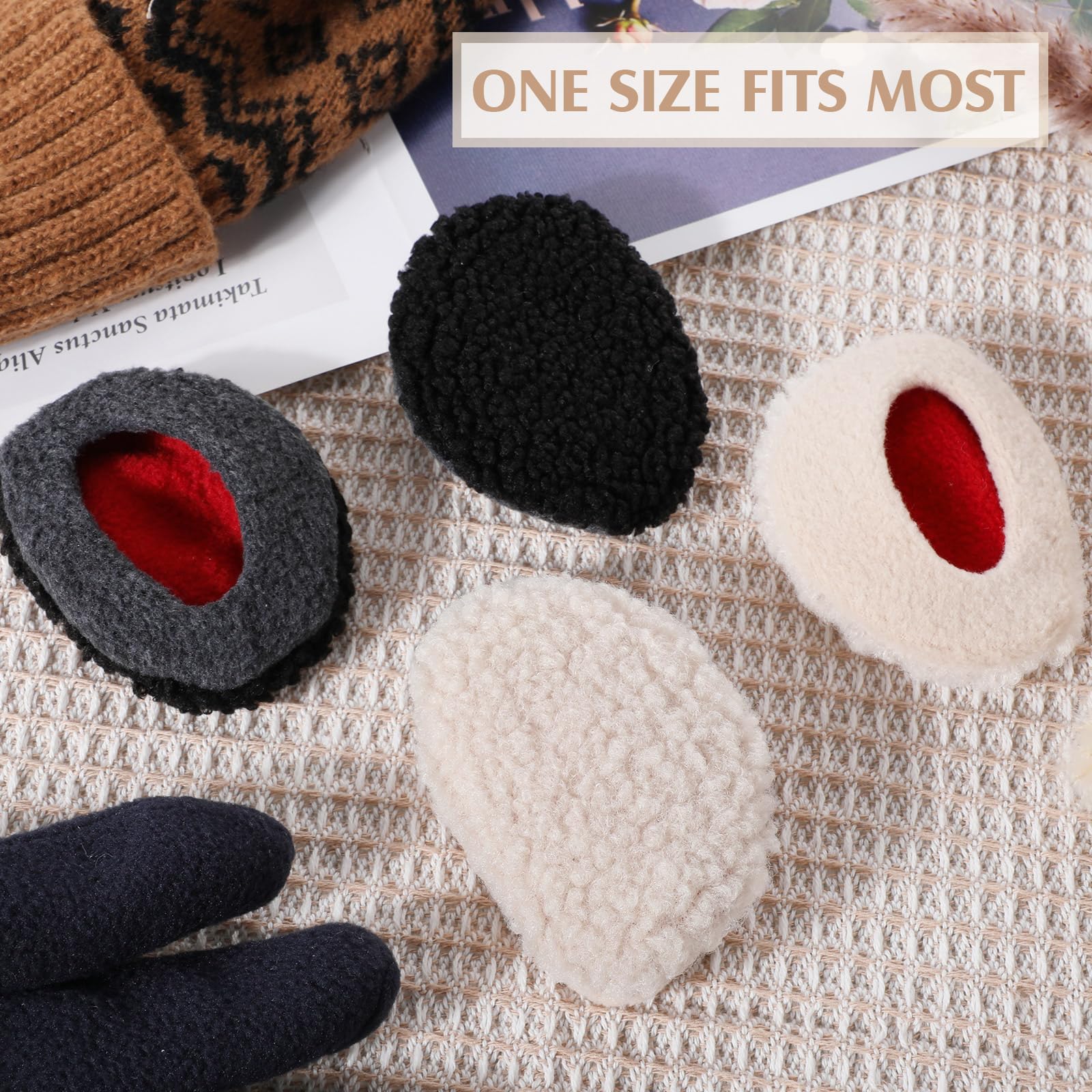 SATINIOR 2 Pairs Bandless Earmuffs - Winter Ear Warmers & Covers for Women & Men - Soft Fleece Ear Protection for Cold Weather - Perfect for Outdoor Activities, Running, Skiing & Work