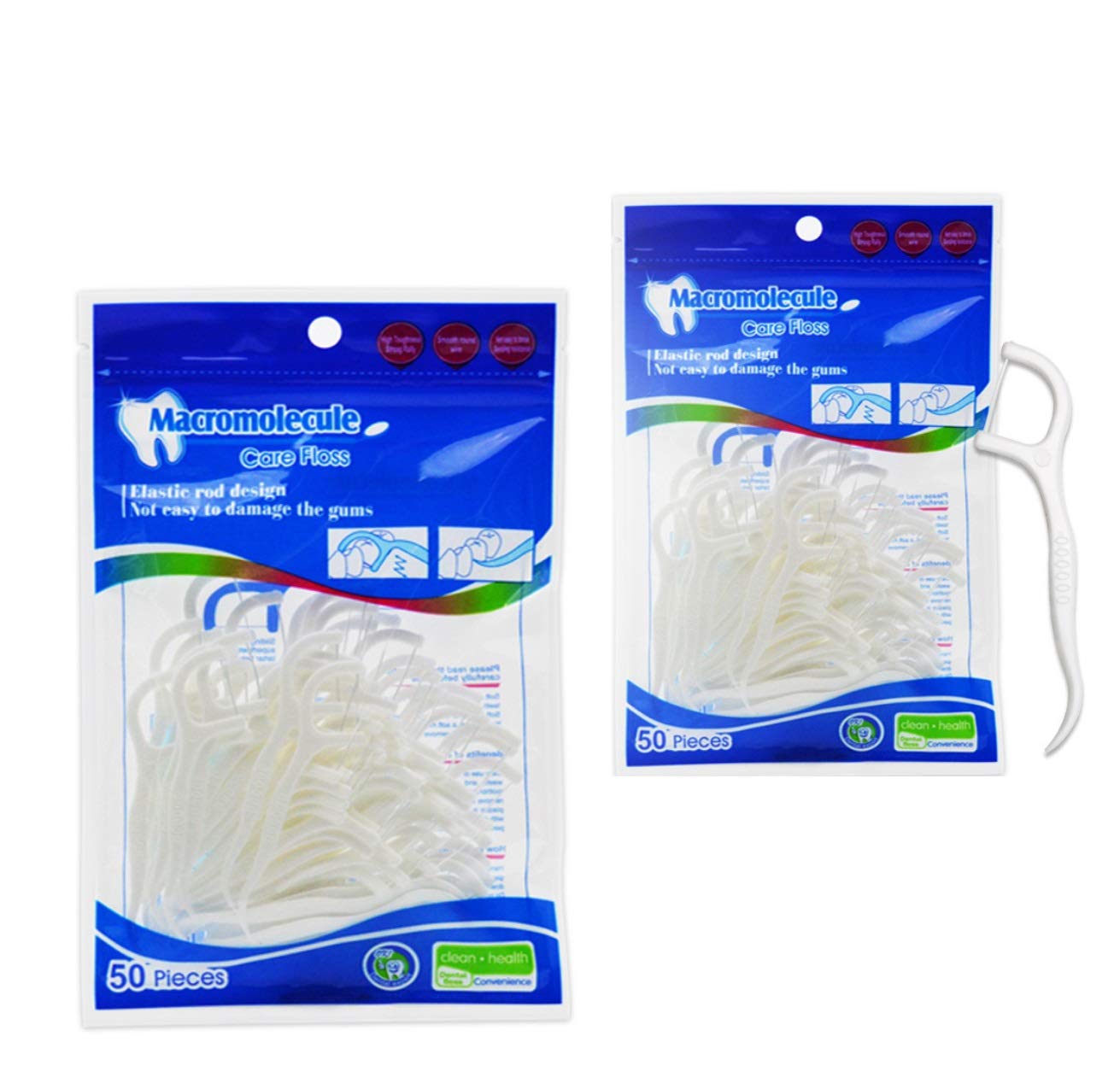 100 Picks Professional Dental Floss Picks - Soft Macro-Molecule Cleaning Toothpicks for Teeth Care & Plaque Removal | Perfect for Travel, Office & Home Oral Hygiene