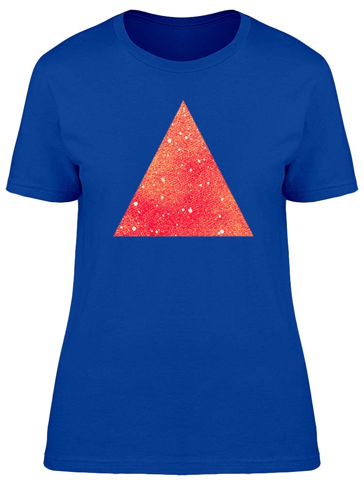 Trendy Red Watercolor Triangle Print T-Shirt for Women - Soft Cotton Tee for Casual Wear, Street Style & Summer Outfits