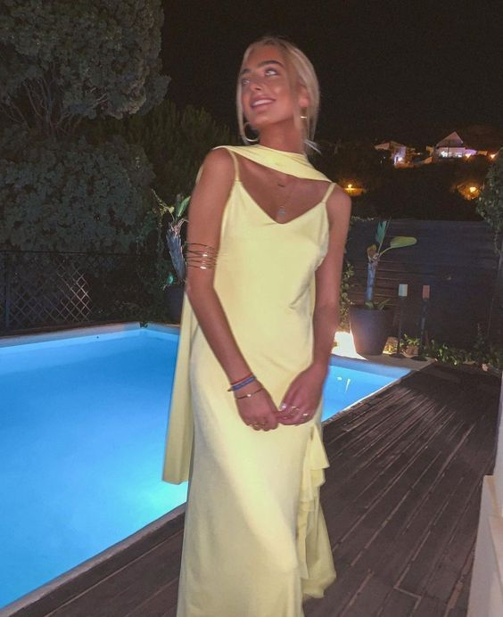 Elegant A-Line Chiffon Yellow Long Prom Dress J3780 - Formal Evening Gown for Homecoming, Quinceañera & Special Occasions