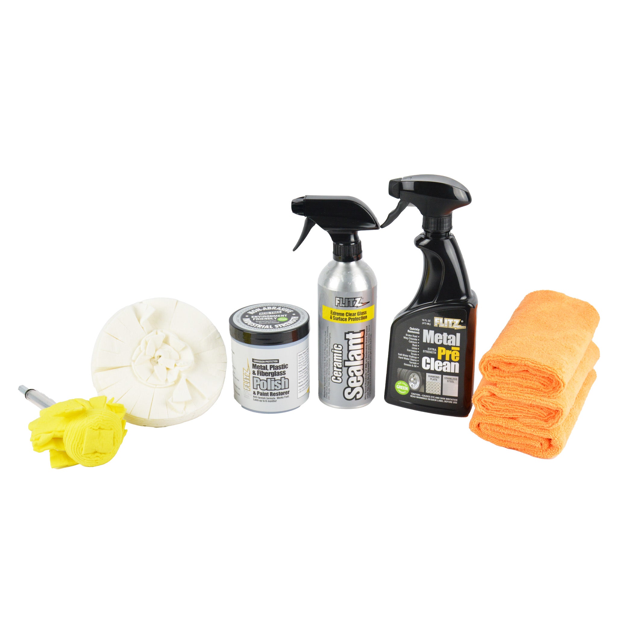 Flitz Metal Polishing Kit - Premium Polish for Cars, Motorcycles & Jewelry | Restores Shine & Removes Oxidation | Includes FREE Bonus Microfiber Cloth | Perfect for Auto Detailing & Home Metal Care
