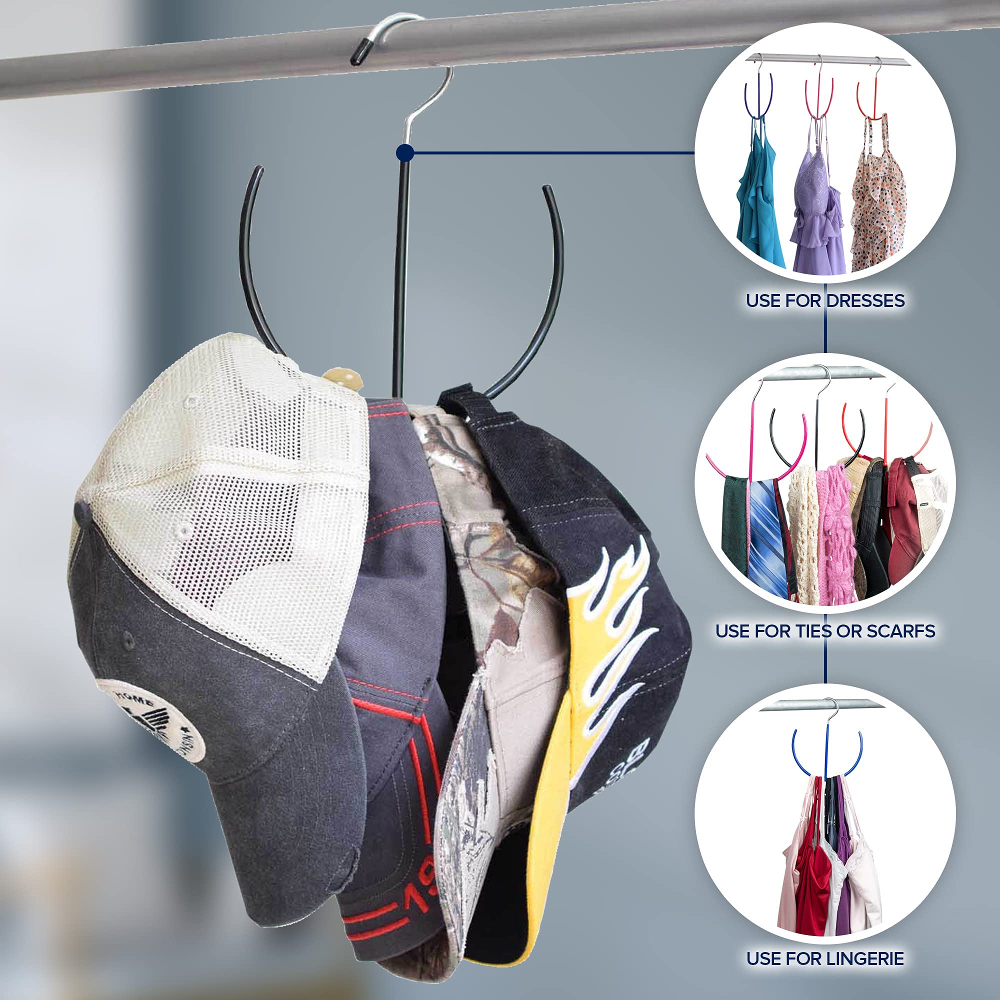 EASYVIEW Space Saving Belt & Scarf Organizer - Multi-Purpose Hanging Rack for Ties, Shoes, Gym Bags - Perfect for Closet & Wardrobe Organization (Ideal for Small Spaces & Travel)