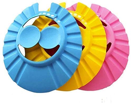 Tlismi Soft Adjustable Baby Shower Cap for Hair Washing - Waterproof Eye & Ear Protection - Blue - Perfect for Toddler Bath Time & Sensitive Skin Care