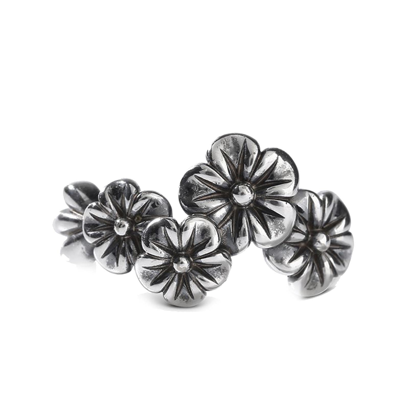 Gothic Rose Ring for Women & Men - Sterling Silver Vintage Flower Leaf Promise Ring with Jewelry Gift Box - Perfect for Birthday, Anniversary, Valentine's Day & Gothic Fashion Accessories