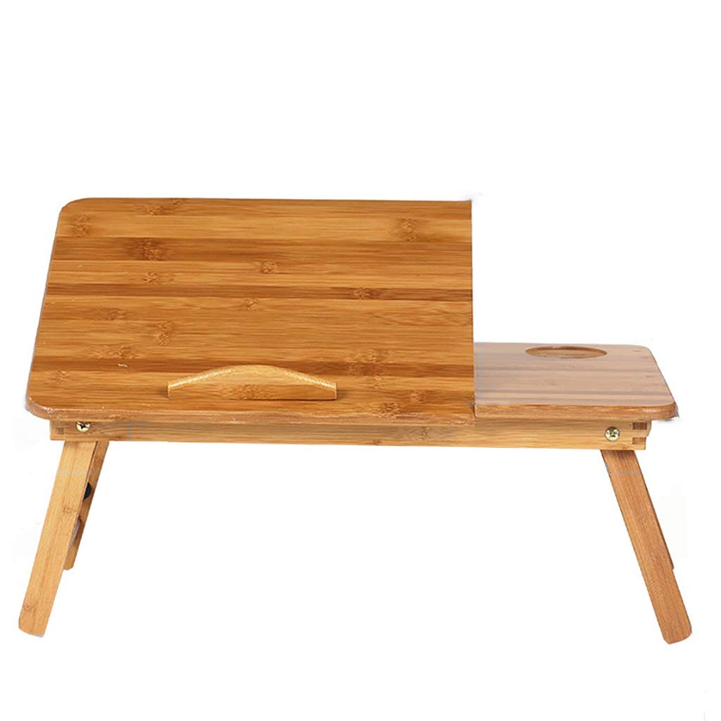 Foldable Bamboo Laptop Desk for Bed - Portable Lap Desk for Eating, Working & Writing - Adjustable Sofa & Bed Tray Stand for Computer, Breakfast Serving - Perfect for Home Office, Dorm Room & Cozy Workspaces (Small Size)