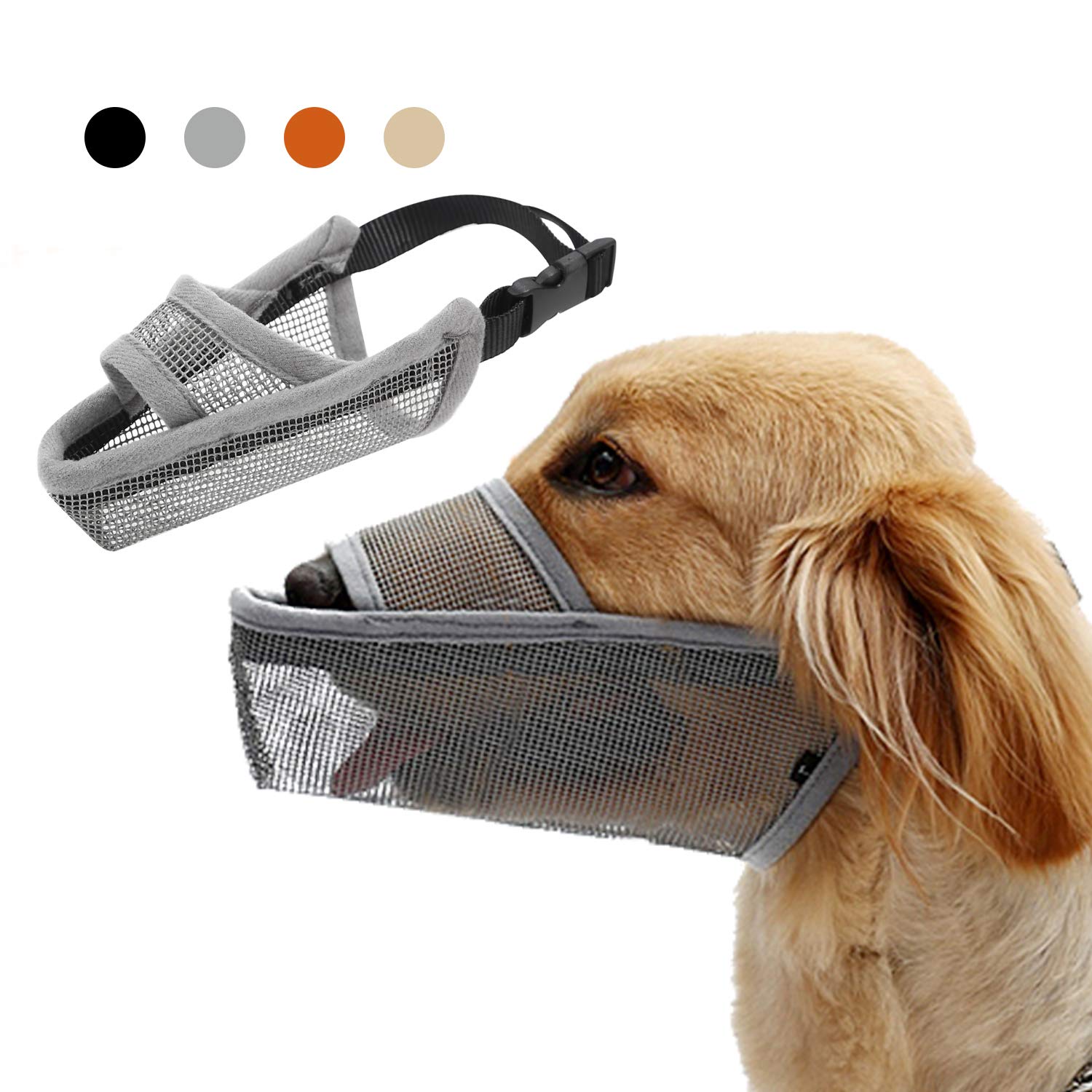 TANDD Soft Nylon Adjustable Dog Muzzle - Breathable Mesh Anti-Biting Anti-Barking Muzzle for Small Medium Large Dogs - Perfect for Grooming, Training, and Vet Visits