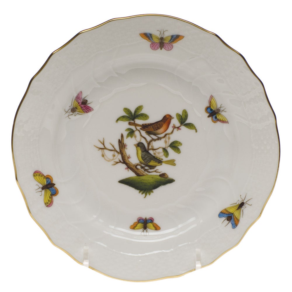 Rothschild No. 3 Bird Bread and Butter Plate Set - Vintage Floral Design Fine China - Perfect for Tea Parties, Wedding Gifts & Home Decor