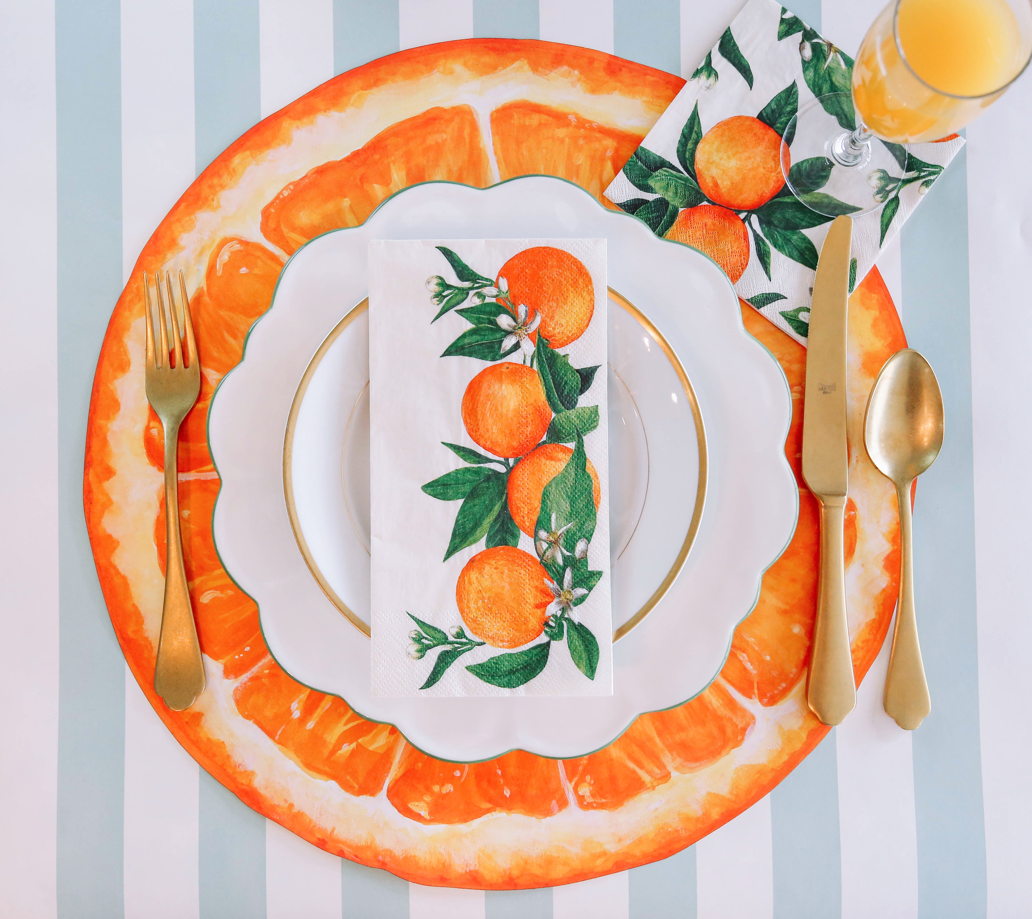 Orange Slice Die-Cut Placemat - Non-Slip Vinyl Table Mat for Dining, Kitchen, and Party Decor - Perfect for Summer BBQs, Picnics, and Citrus-Themed Events
