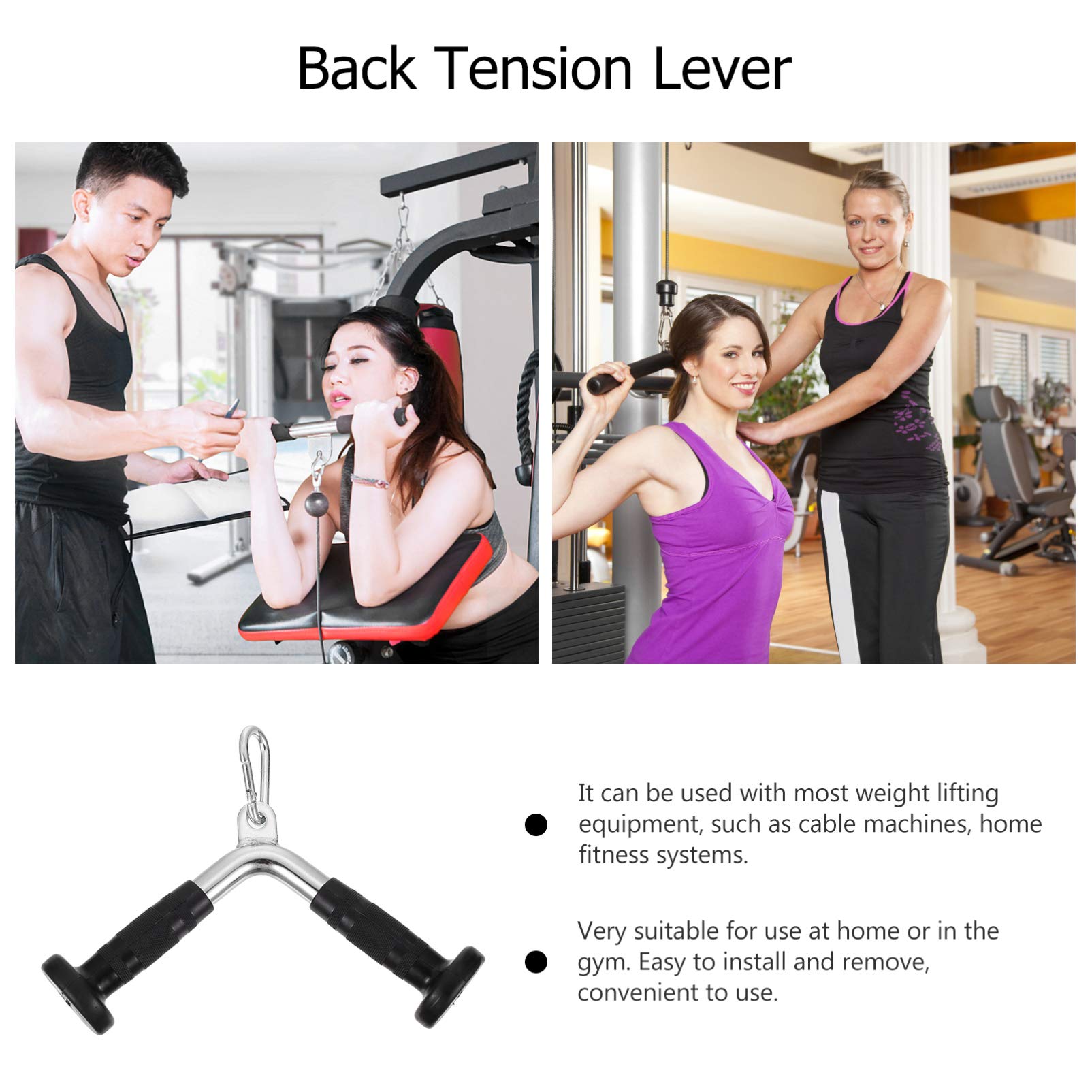 BESPORTBLE 1 Set Fitness Bar with Pulley System - Muscle Tension Bar, Pull Rod Exercise Machine Attachments for Home Gym - Down Handle Grip for Strength Training & Muscle Building | Perfect for CrossFit, Weightlifting & Home Workouts