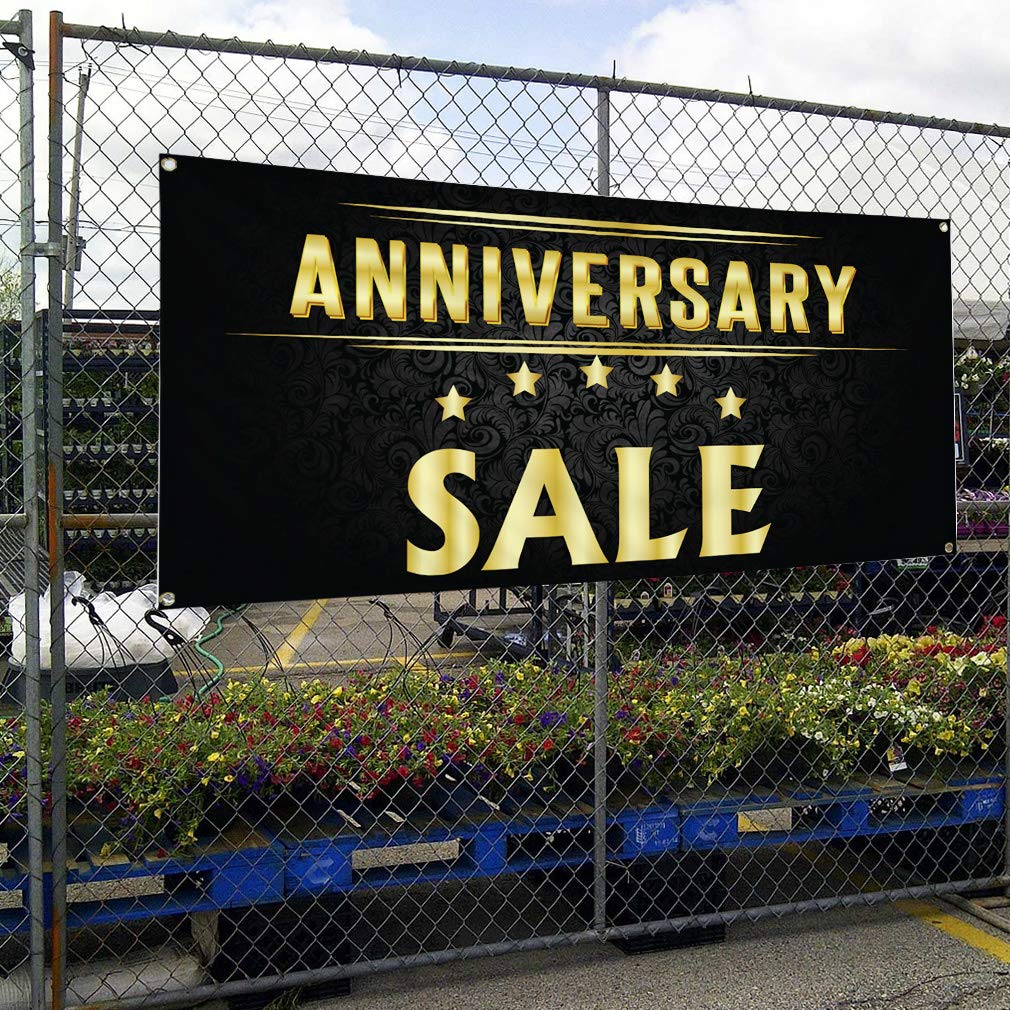 Custom Vinyl Banner 48x96 Inches - Durable Outdoor Weatherproof Business Sign with 8 Grommets for Anniversary Sales, Yard Signs & Industrial Use | Perfect for Storefronts, Events & Advertising