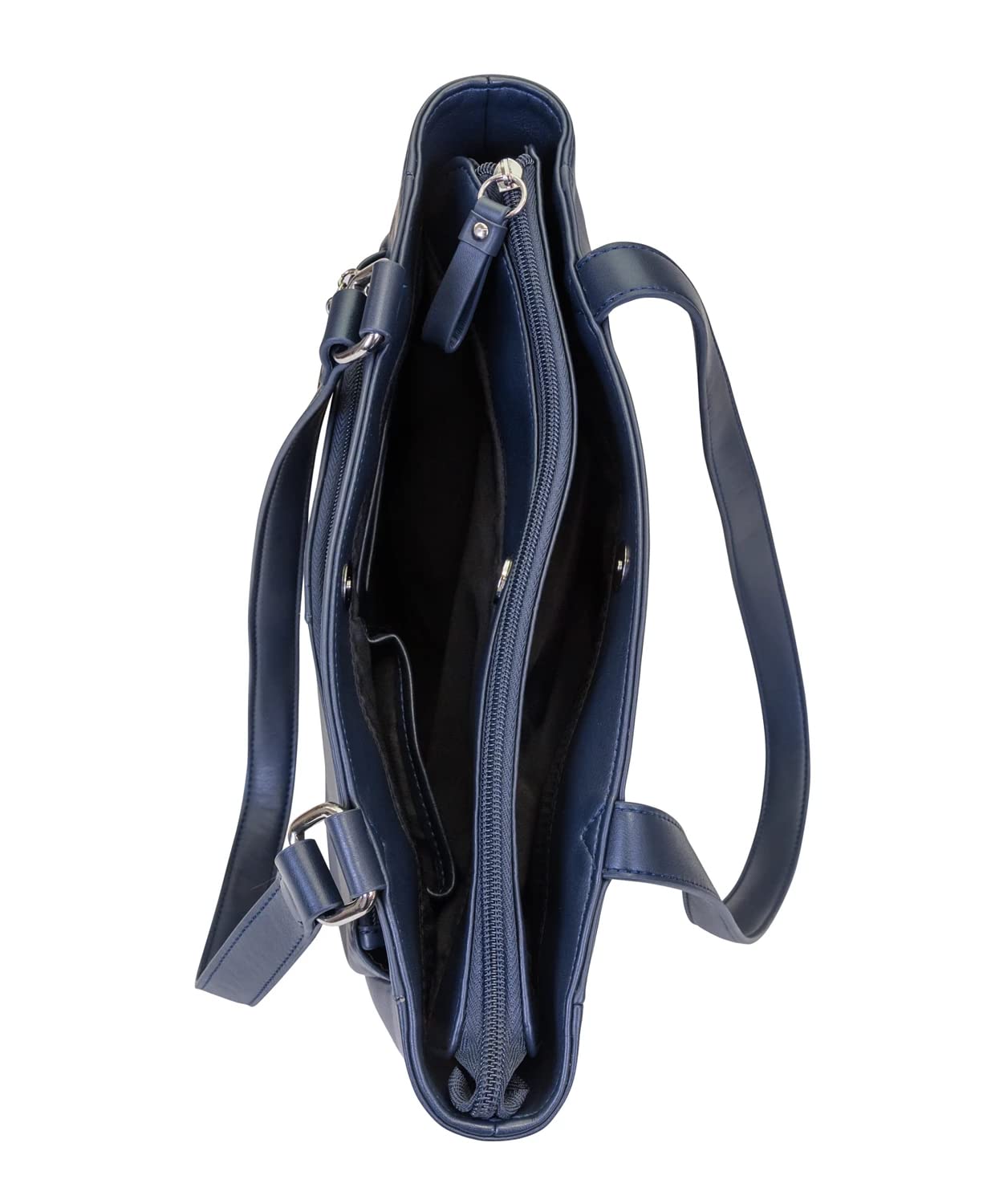 Giani Bernini Nappa Classic Leather Tote Bag for Women - Genuine Leather Handbag with Spacious Interior, Navy Blue - Perfect for Work, Travel & Everyday Use