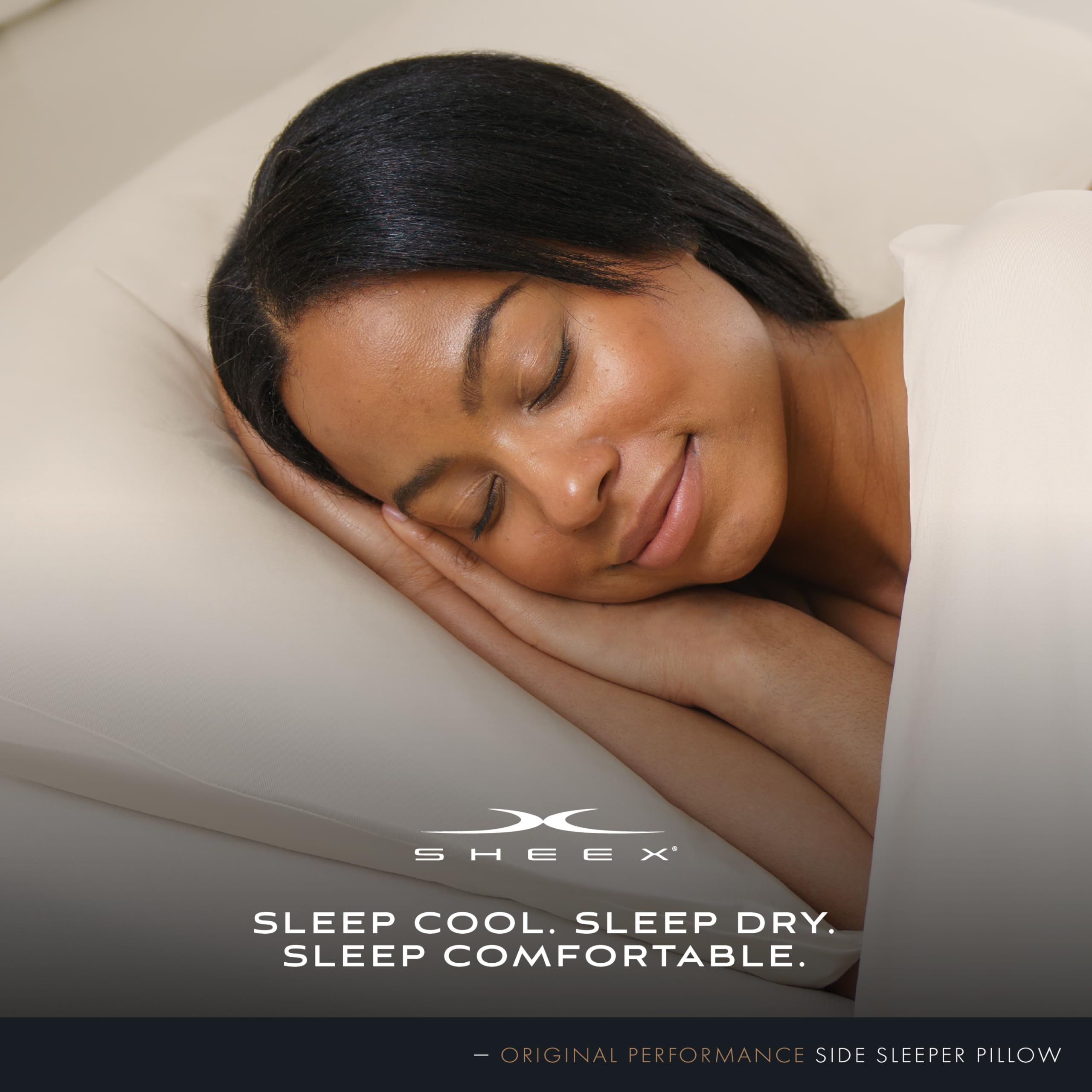 SHEEX Original Performance Down-Alternative Cooling Pillow for Side Sleepers - King Size Supportive Pillow for Hot Sleepers & Neck Pain Relief - Perfect for Bedroom, Guest Room & Travel