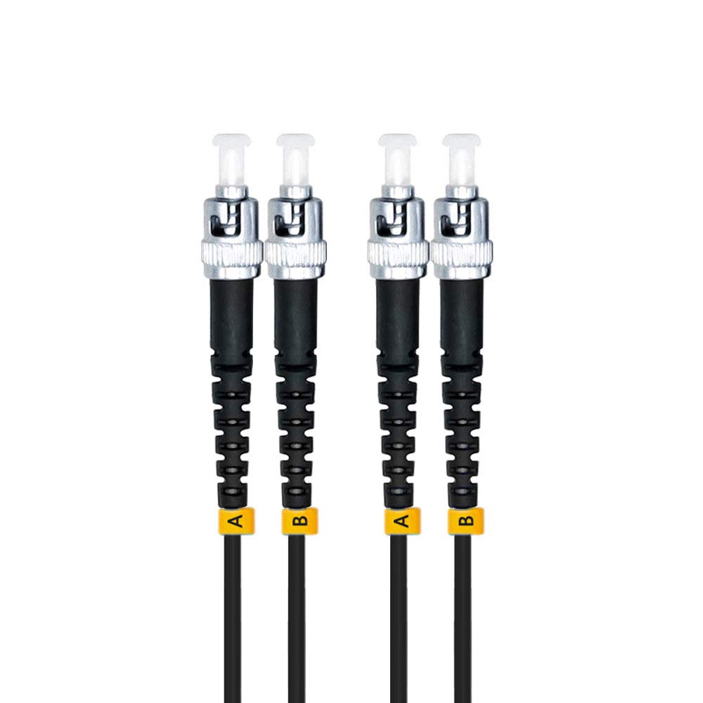 150M ST to ST 10G OM3 Outdoor Armored Duplex 50/125 Multimode Fiber Optic Patch Cable - High-Speed 10Gbps Networking, Waterproof & Durable for Outdoor/Industrial Use (492ft, ST-ST Connectors) - Perfect for Data Centers, CCTV Systems, and Long-Distance Network Connections