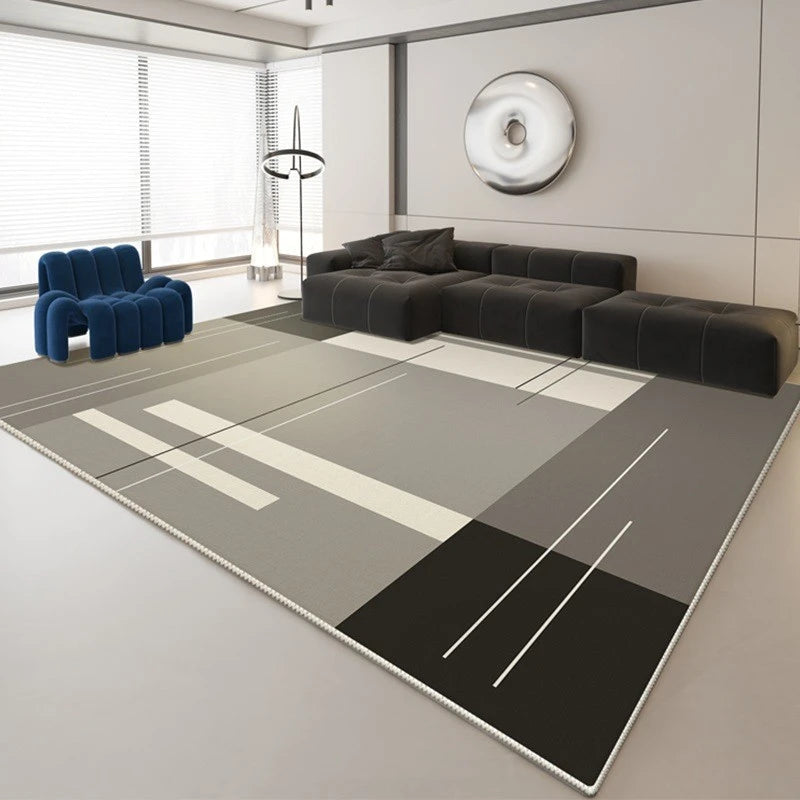 Nellie Modern Geometric EasyClean Velvet Area Rug - Soft Non-Slip Living Room Carpet for Bedroom, Nursery & Home Decor