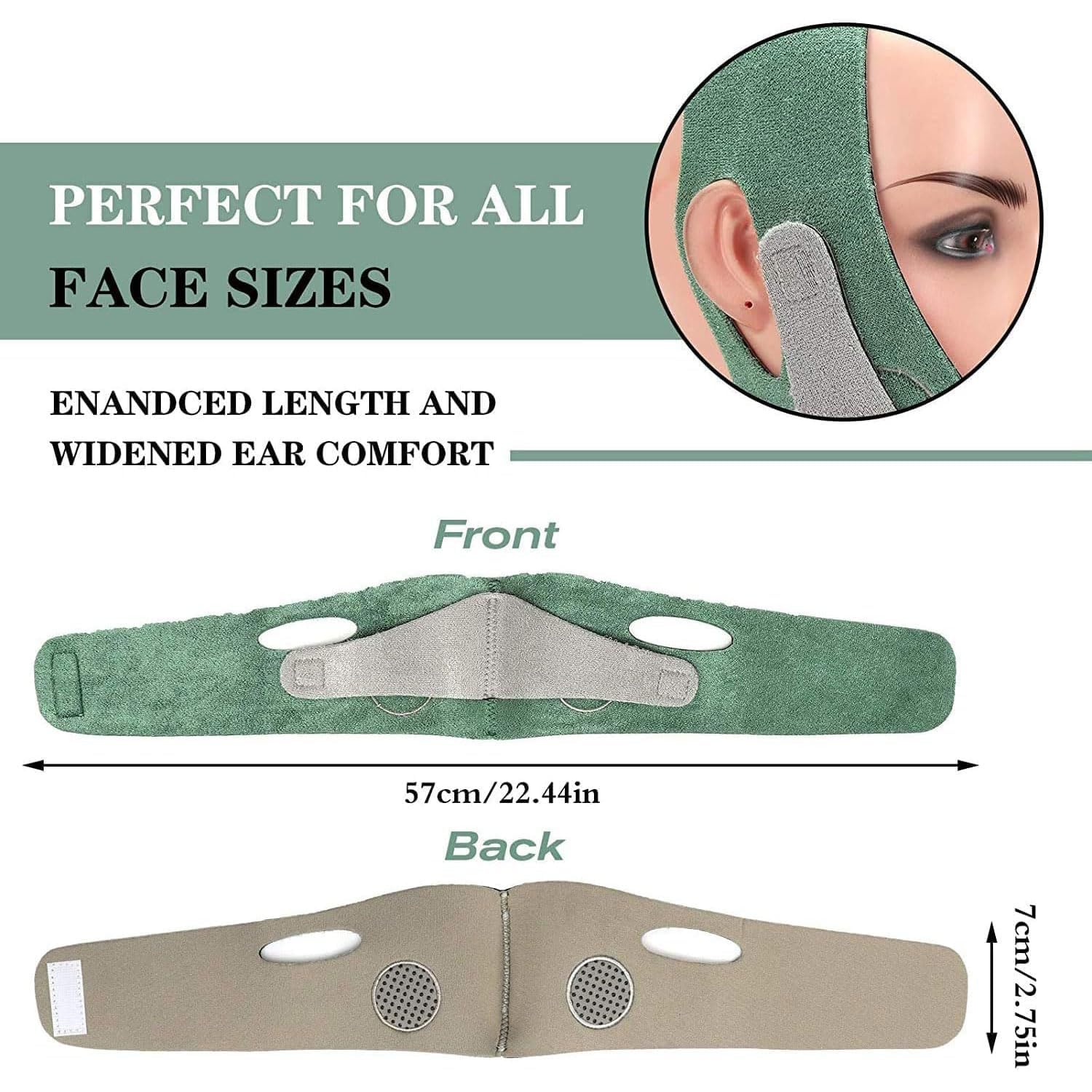 MILOMANIYA V-Shape Face Lifting Mask - Reusable Double Chin Reducer & Facial Slimming Band for Men & Women - Anti-Wrinkle Cheek Lift Strap for Jawline Contouring - Perfect for Home Spa, Beauty Routine & Self-Care Sessions (1 Count)
