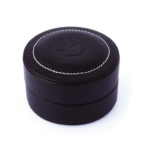 Premium Genuine Leather Round Case for IEMs - Protective Storage for In-Ear Monitors - Perfect for Travel, Gym & Audiophile Use