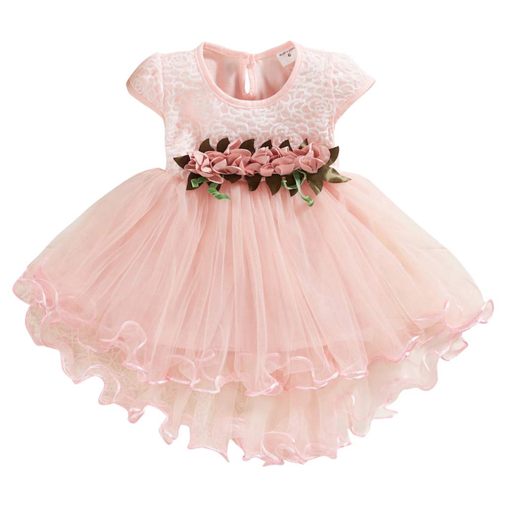 Flower Girl Dresses for Baby Girls - Princess Tulle Dress with Floral Design for Weddings, Parties & Special Occasions | Perfect for Newborns, Baptisms & Photo Shoots