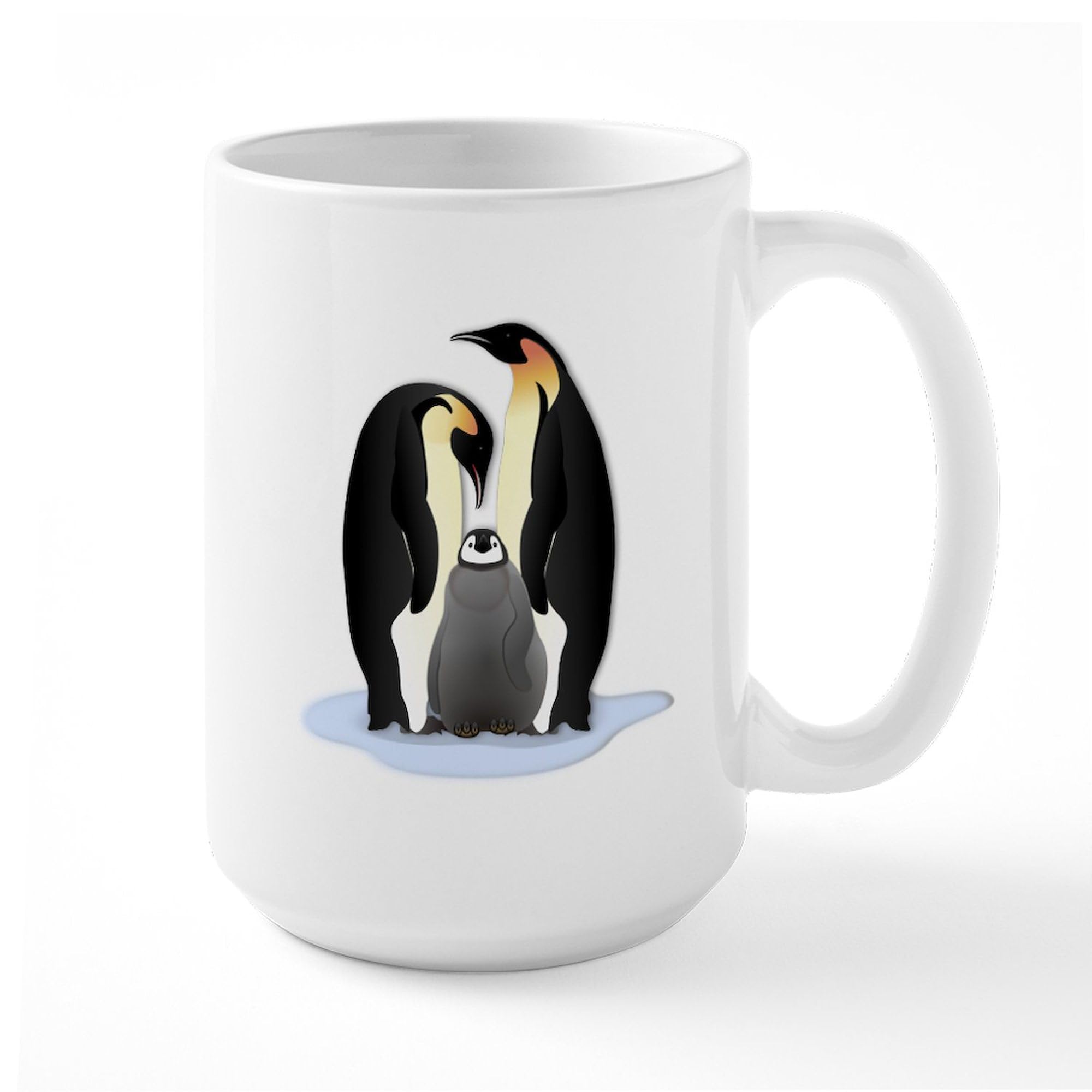 Penguin Family Ceramic Coffee Mug 15 oz (444 ml) - Perfect for Family Gatherings, Office Use & Gift Giving - CafePress