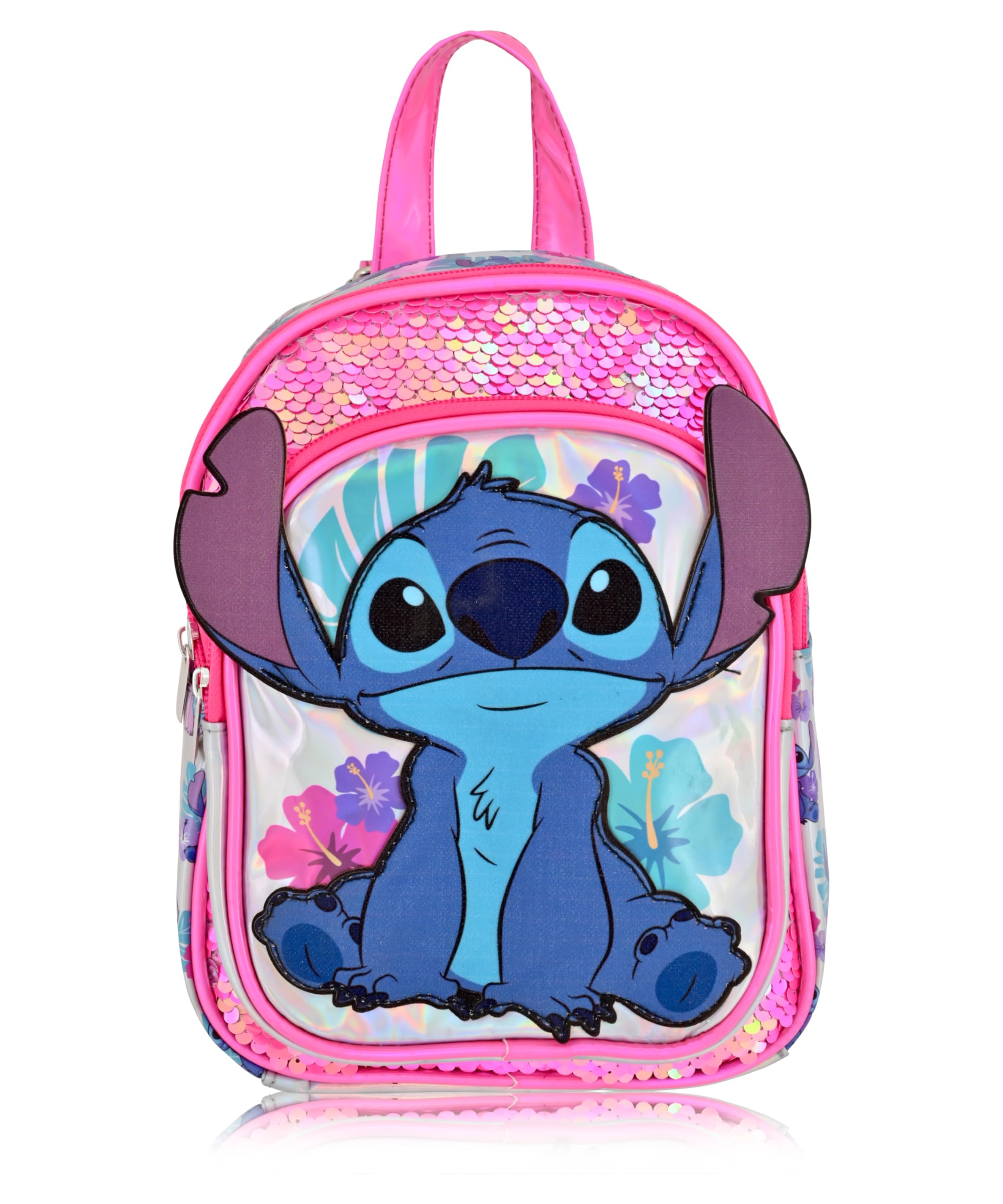 Disney Stitch Backpack for Kids - Sparkly Sequined Mini Backpack Purse for Girls & Boys, Cute Toddler School Bag | Perfect for School, Travel, and Disney Theme Park Visits