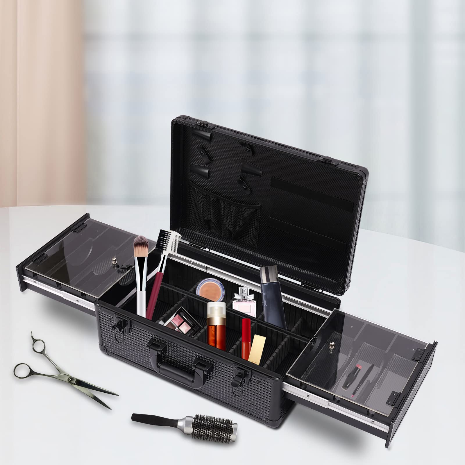 Professional Barber Case - Detachable Hairdressing Tool Organizer for Salon & Home Use | Versatile Styling Kit for Hair Stylists, Pet Groomers & Travel | Perfect for Clippers, Scissors & Styling Tools Storage