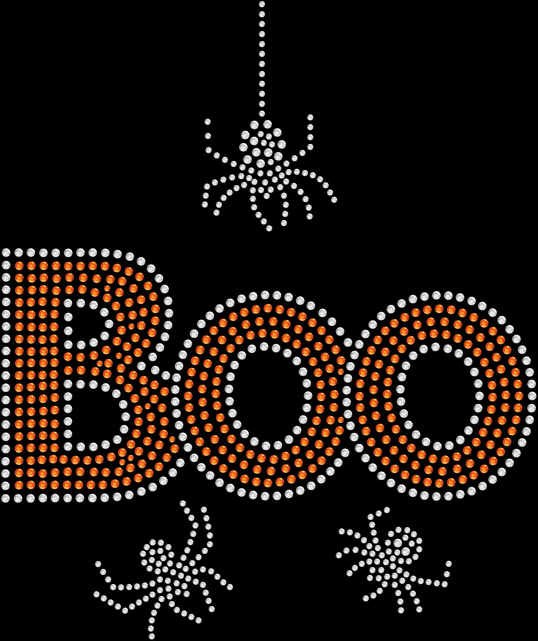 Rhinestone Bling Sparkle Iron On Transfer DIY Halloween Boo Spiders - Perfect for Costumes, T-Shirts, Bags & Party Decorations