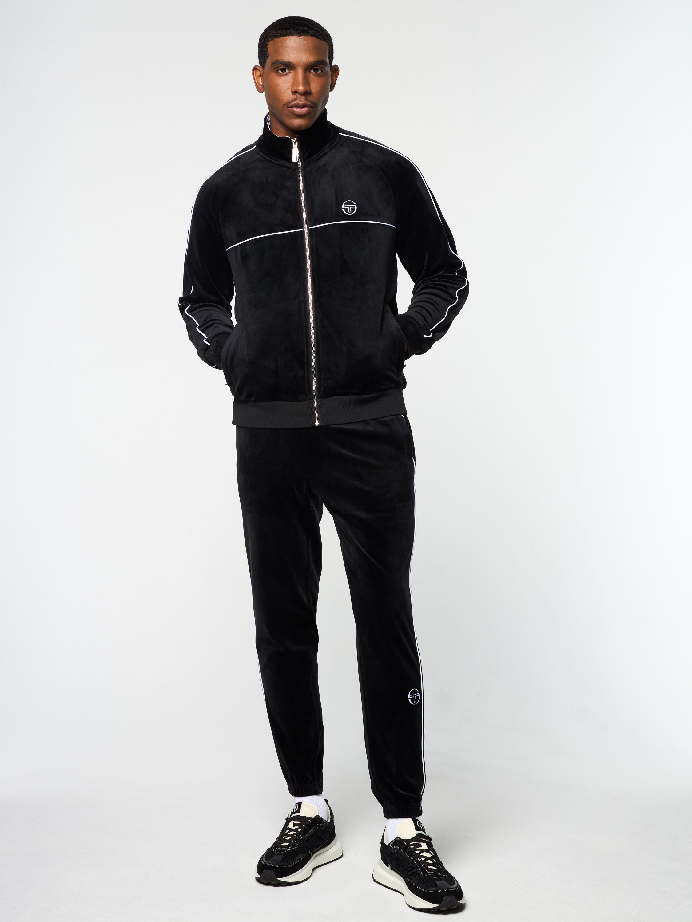 Lioni Velour Track Jacket for Women - Soft & Stylish Black Velour Jacket with Pockets | Perfect for Casual Wear, Gym, and Street Fashion