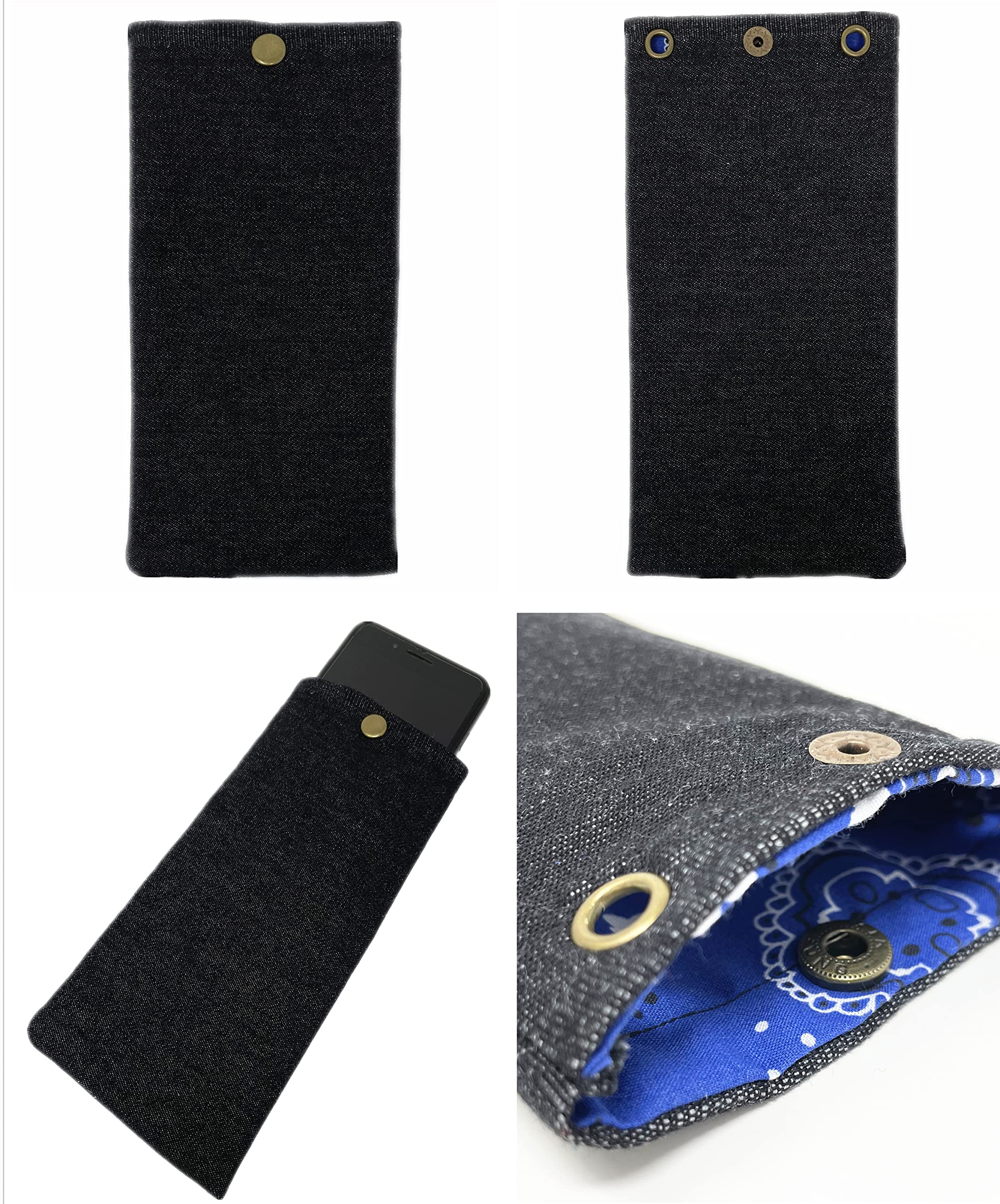 Denim Phone Pouch with Braided Lanyard - Slim Cellphone Organizer & Mini Crossbody Bag for iPhone 15/14/13/12 Pro Max - Perfect for Travel, Work, and Everyday Use