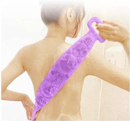 Purple Silicone Bath Brush for Exfoliating & Deep Cleaning - Back Scrubber with Massage Nubs for Shower & Bath - Skin Care Essential for Smooth & Healthy Skin - Great for Spa Days & Relaxing Self-Care Routines [Pack of 1]