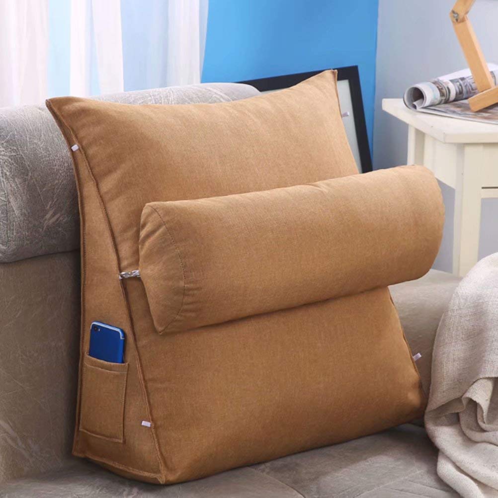 **Adjustable Wedge Backrest Cushion for Bed, Sofa & Bay Window - Removable Washable Cover, Lumbar Support Pillow for Reading, Relaxing & Back Pain Relief**    *(Use Cases: Perfect for reading in bed, lounging on the sofa, or relaxing by the bay window with extra back support.)*