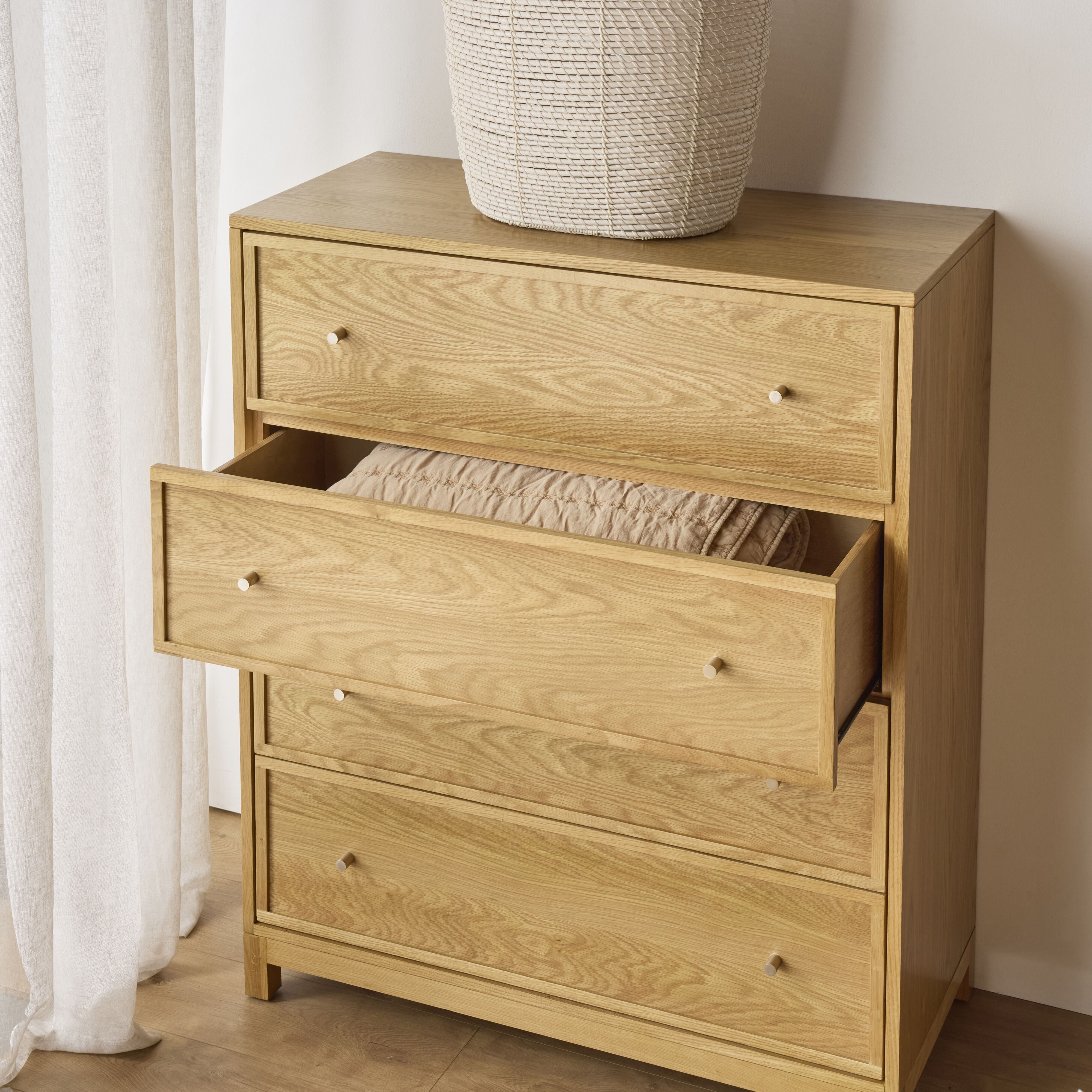 Avalon 4-Drawer Chest Light Oak - Stylish Wooden Dresser for Bedroom Storage & Organization