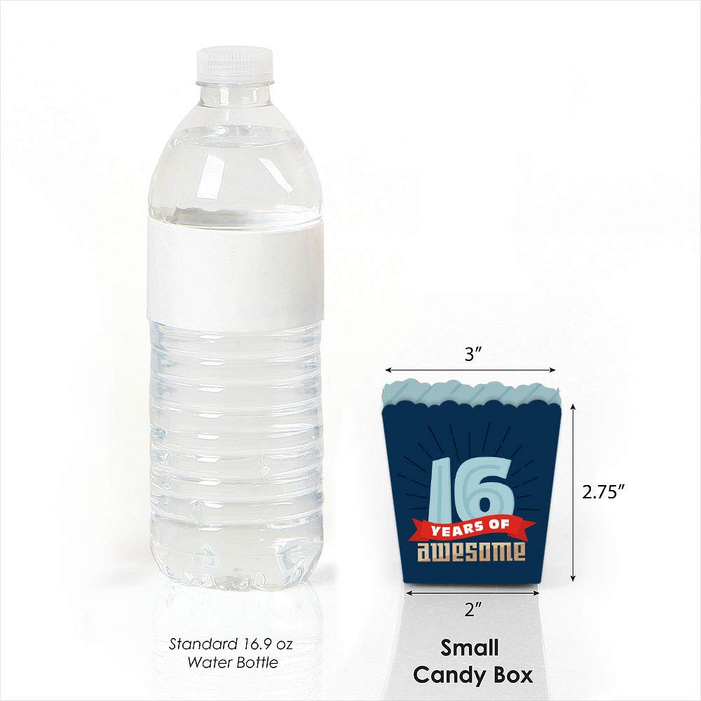 16th Birthday Party Favor Boxes - Set of 12 for Sweet Sixteen