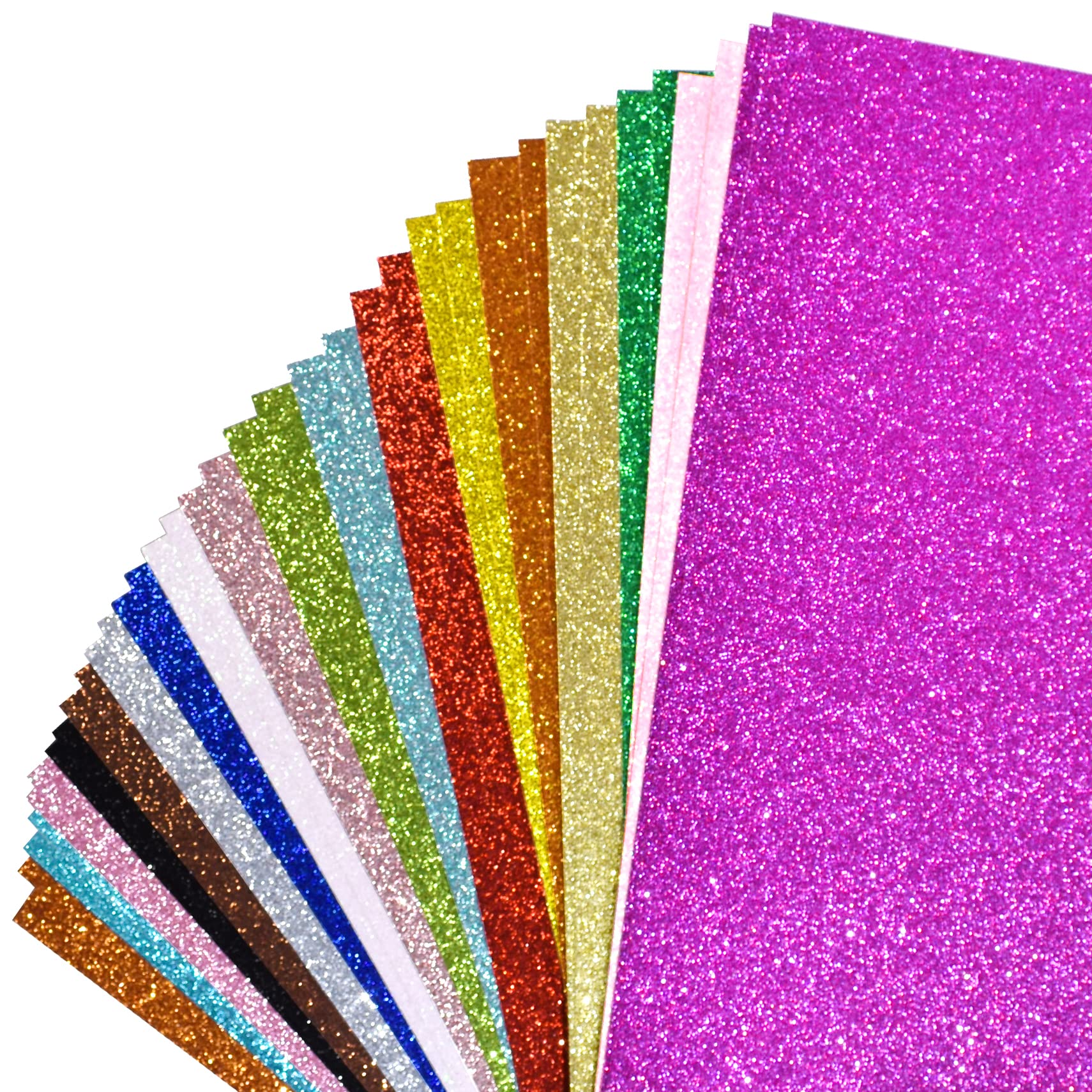 GREETING ART Glitter Cardstock Paper - 36 Sheets, 18 Vibrant Colors - Premium 250 GSM A4 Glitter Paper for Cricut, DIY Crafts, Card Making, Scrapbooking & Gift Wrapping - Perfect for Birthday Cards, Wedding Invitations & Home Decor Projects