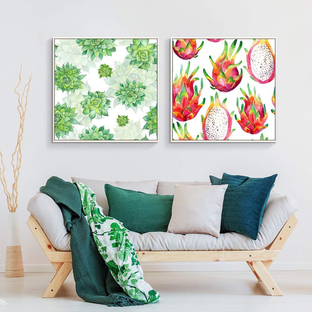 Vibrant Plant Illustrations III Framed Canvas Wall Art - 24