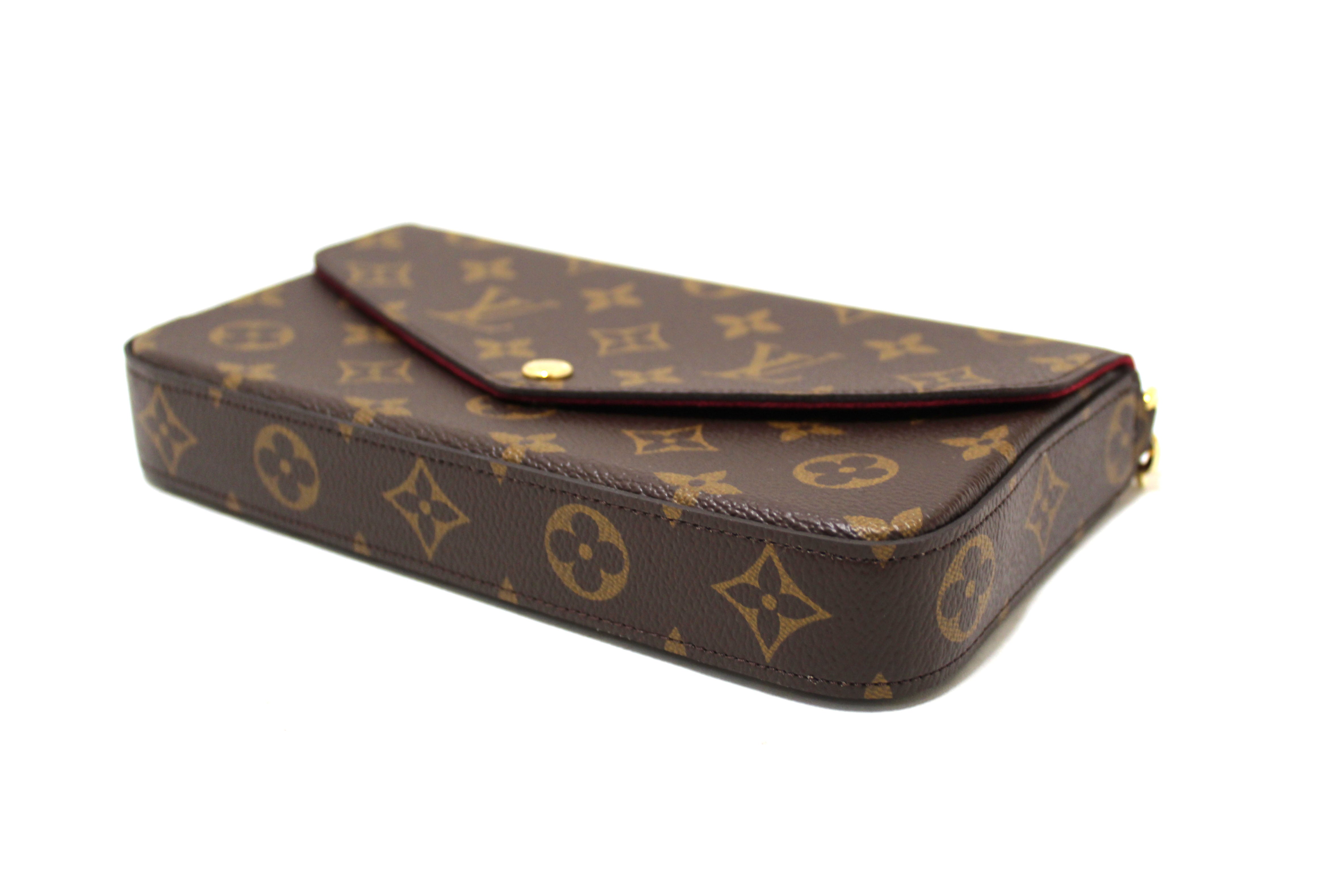 Authentic Louis Vuitton Monogram Felicie Pochette Crossbody Bag in Fuchsia Pink - Luxury Designer Handbag for Women, Perfect for Date Night, Parties & Everyday Use