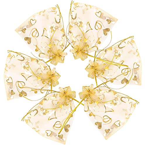 50PCS Heart Gold 4x6