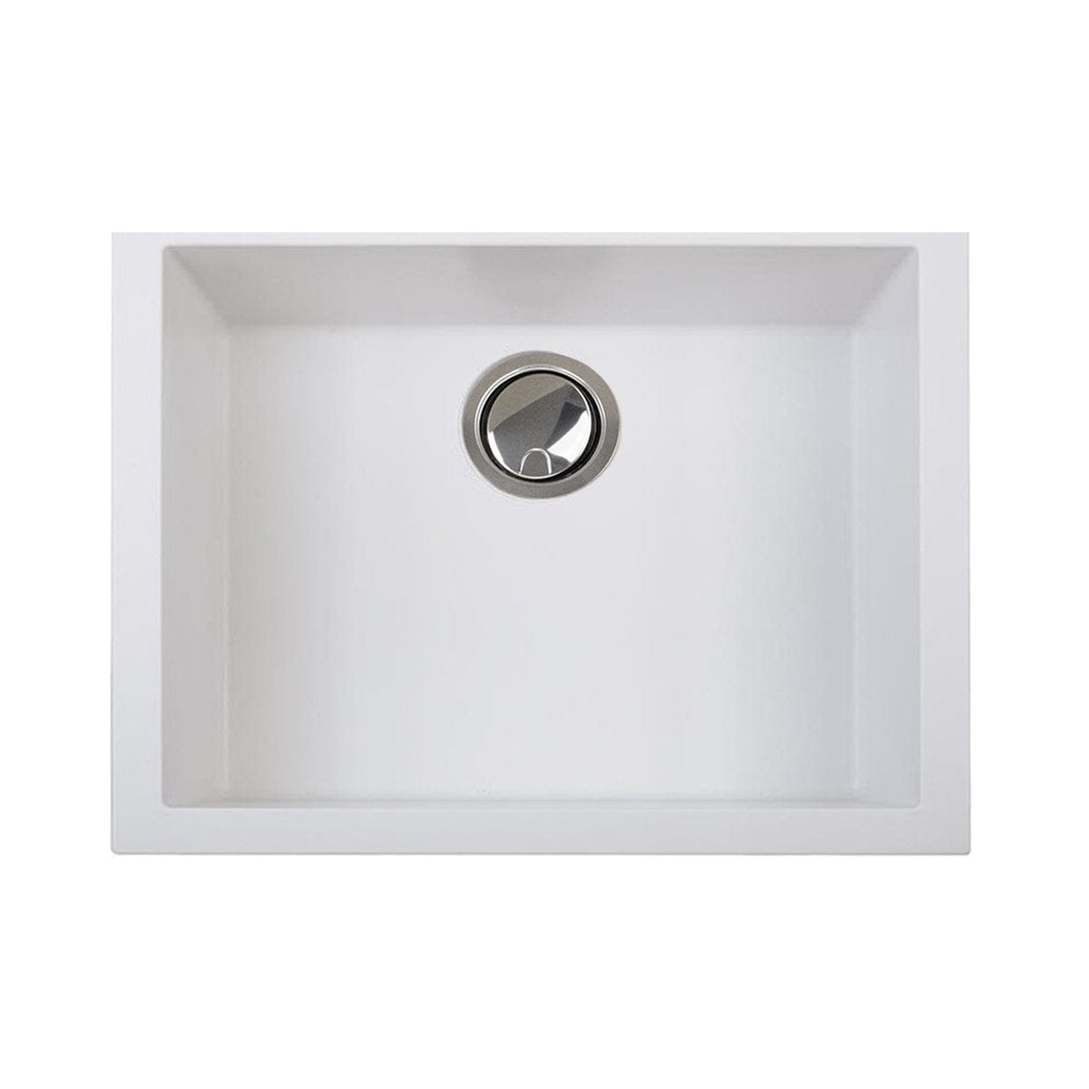 Nantucket Small Single Bowl Undermount Granite Composite White Kitchen Sink PR2418 W - Perfect for Modern Farmhouse, Coastal, and Minimalist Kitchen Designs