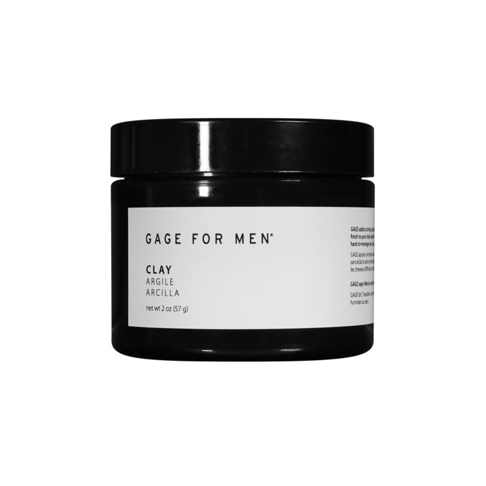 Gage Hair Clay for Men - 2 oz | Strong Hold Styling Cream for All Hair Types | Matte Finish Hair Gel & Pomade Alternative | Perfect for Everyday Styling, Textured Looks & Professional Hairstyles