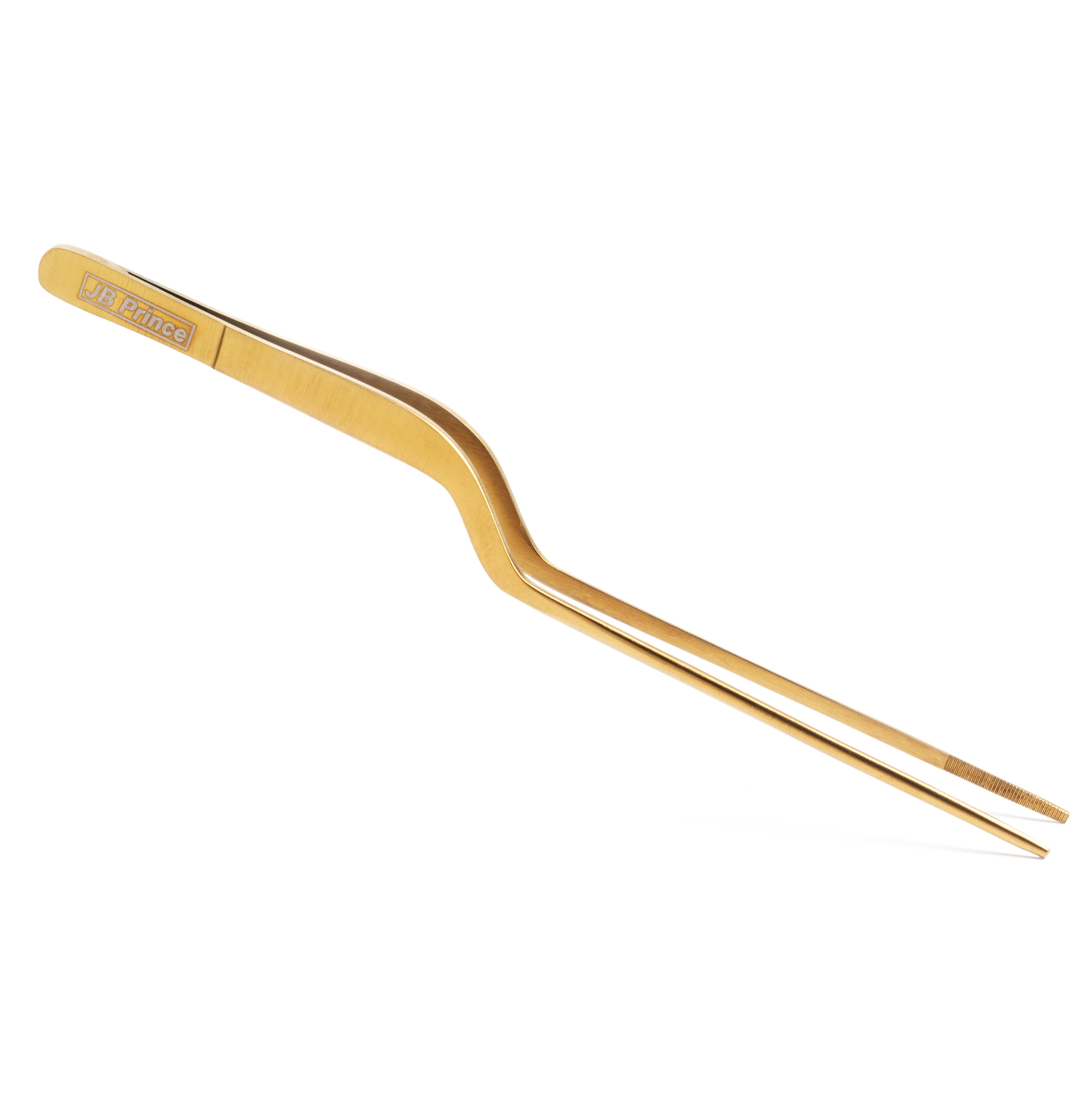 JB Prince Offset Fine Tip Tweezer 7.8 Inches - Professional Stainless Steel Tweezers for Precision Work, Jewelry Making, Electronics Repair & Lab Use