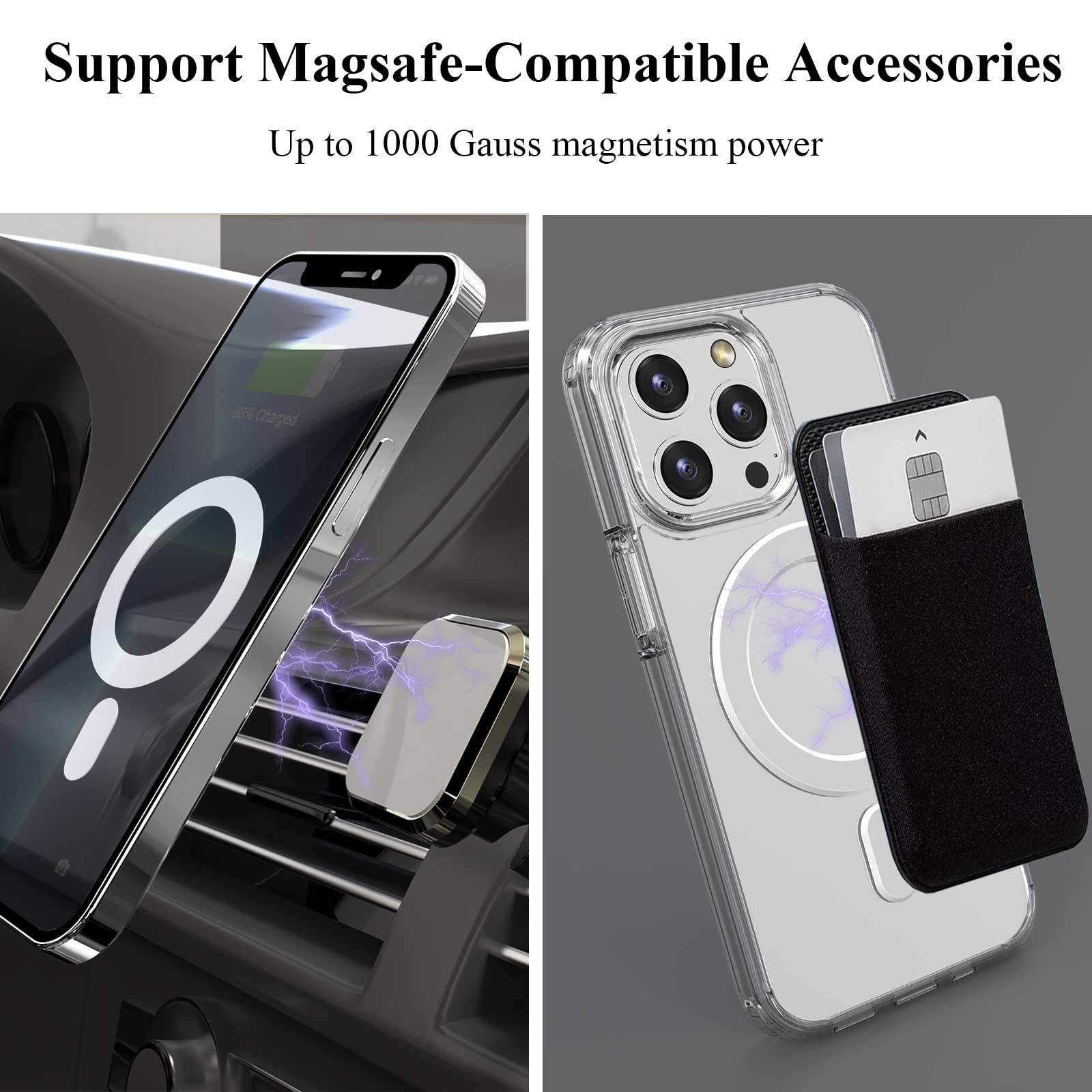 Universal MagSafe Ring - 2 Pack Magnetic Sticker Adapter Compatible with iPhone 16/15/14/13/12/11 Pro Max/Mini & Galaxy S25/S24/S23 - White | Wireless Charging Accessory for Magsafe Cases & Car Mounts