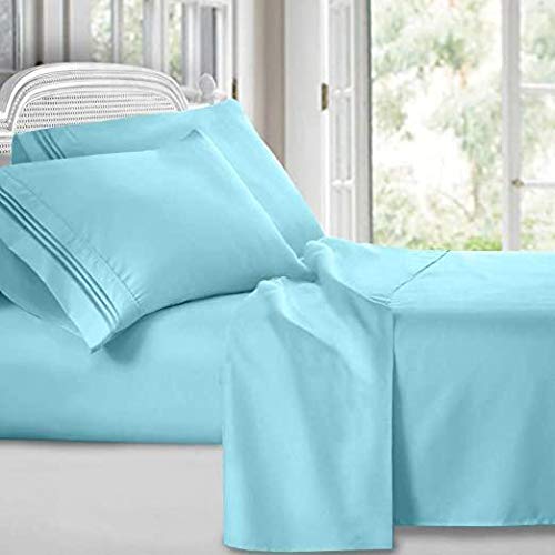 Royal Bamboo Collection 2500 Thread Count Bed Sheet Set - Twin XL, Aqua Blue - Ultra Soft & Breathable for Cool Sleep - Perfect for Dorms, Guest Rooms & Hot Sleepers